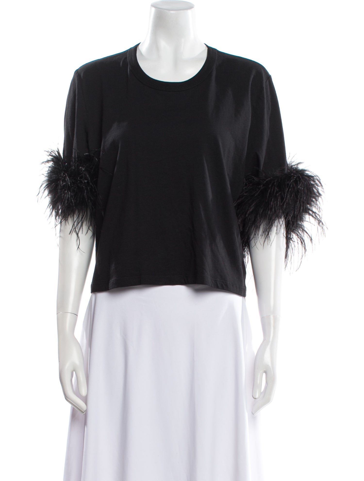 Veronica Beard Crew Neck Short Sleeve Crop Top