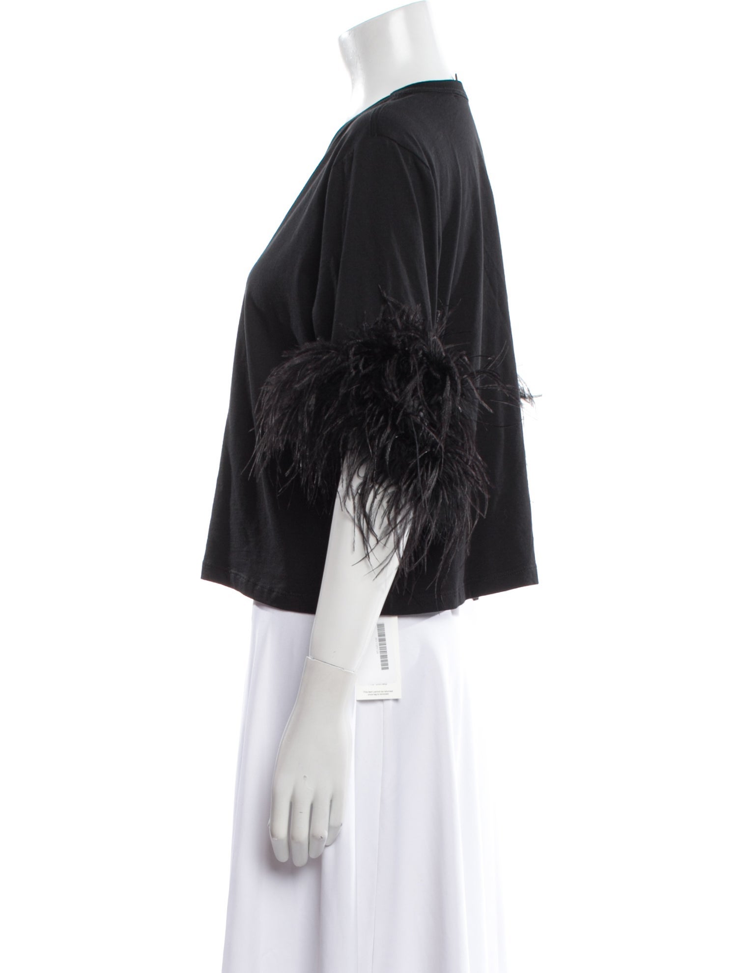 Veronica Beard Crew Neck Short Sleeve Crop Top