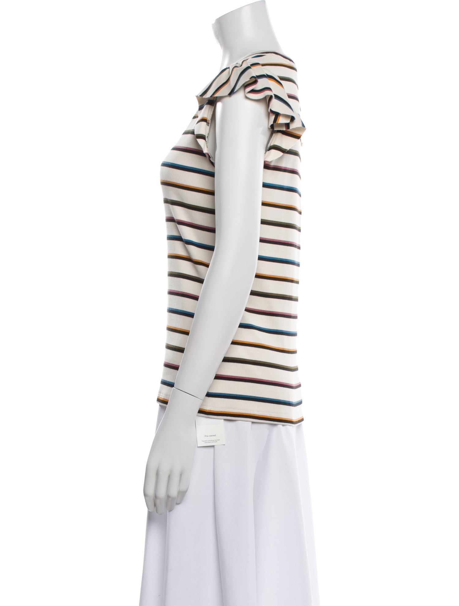 Veronica Beard Striped Scoop Neck T-Shirt w/ Tags