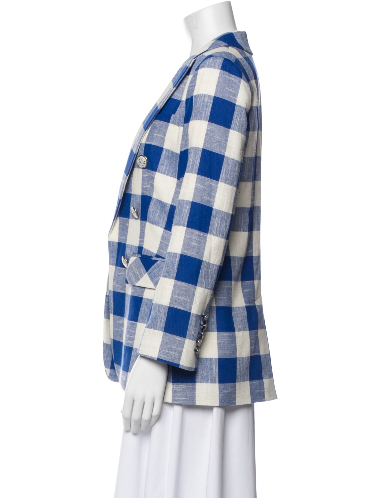 Veronica Beard Plaid Print Peacoat