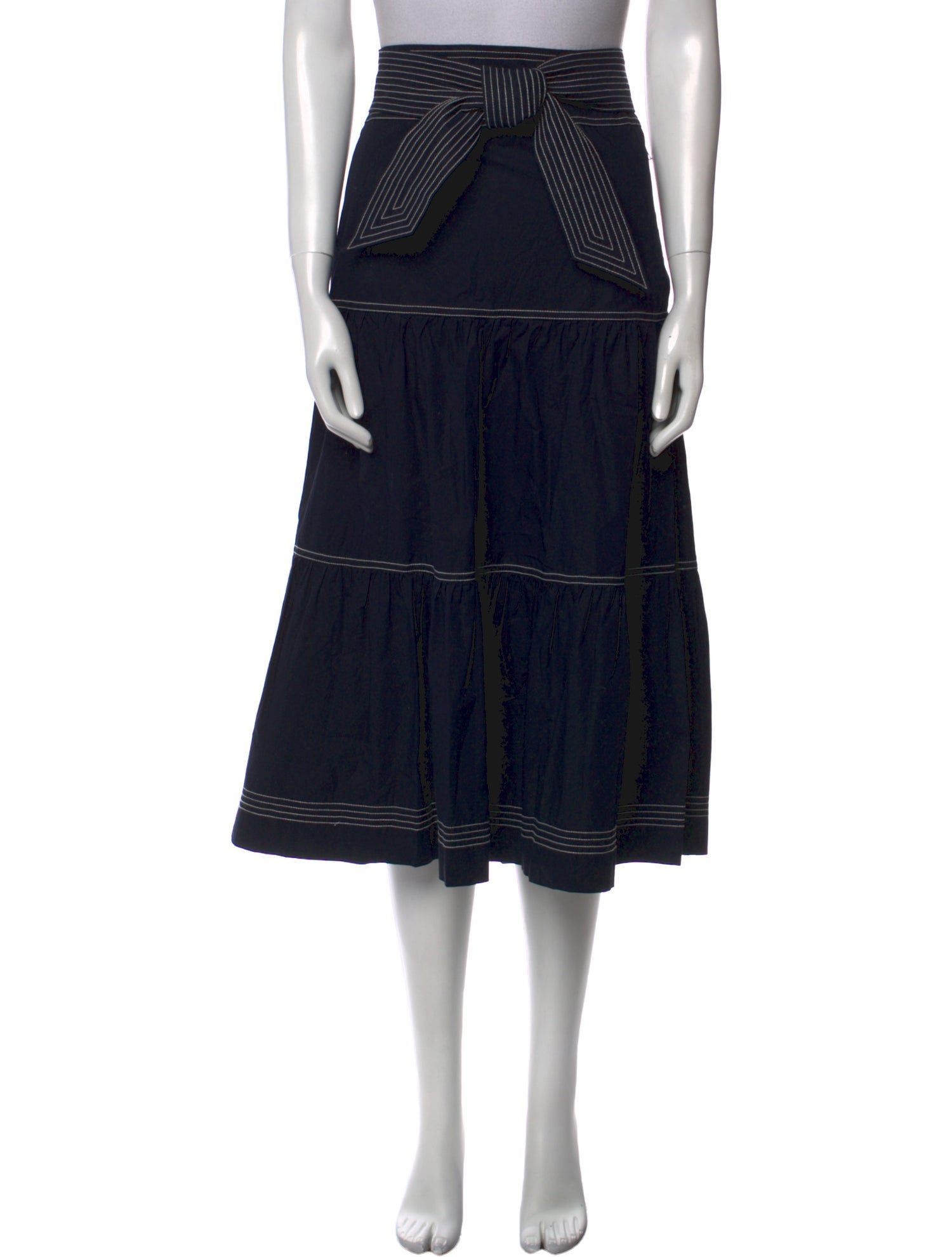 Veronica Beard Striped Midi Length Skirt