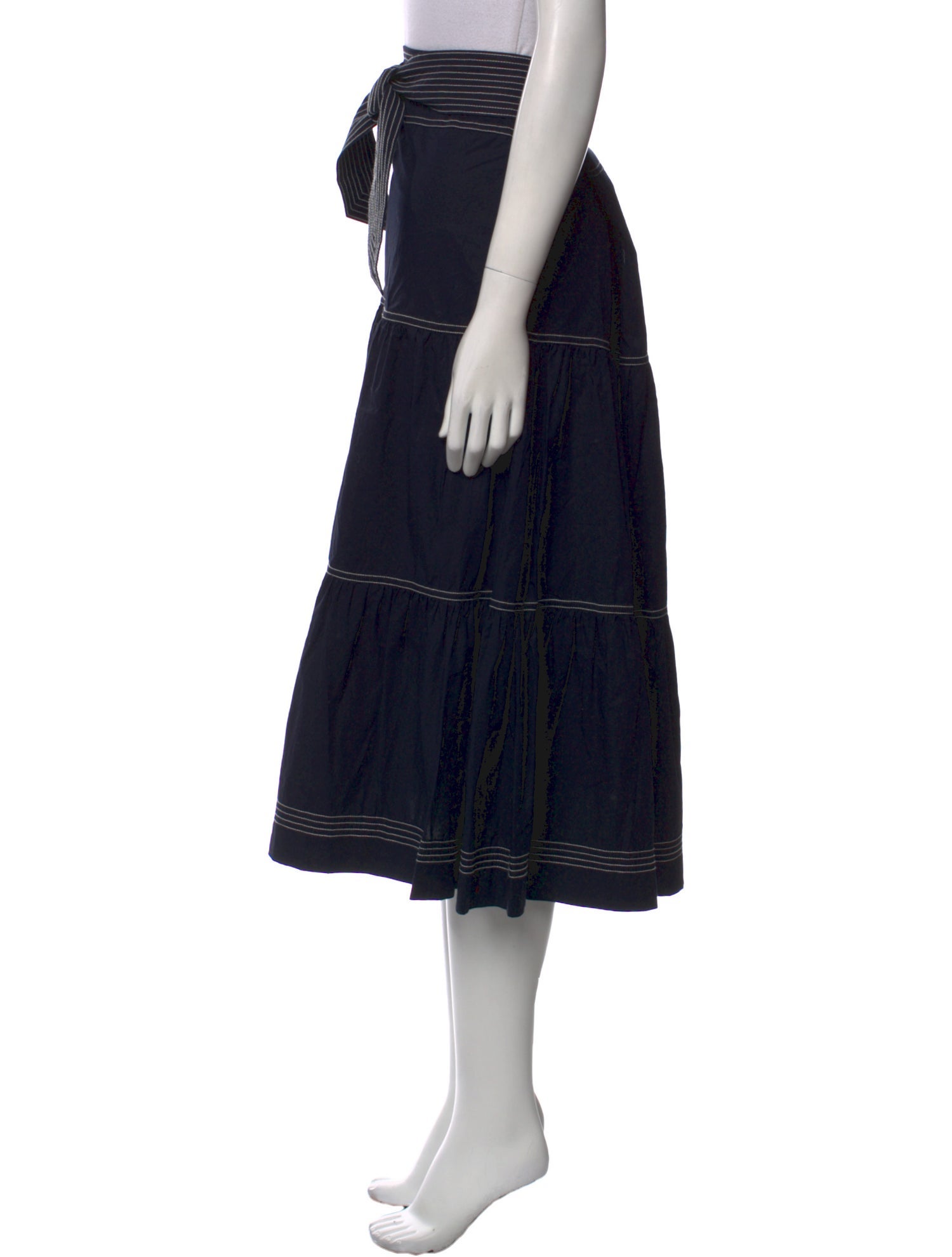 Veronica Beard Striped Midi Length Skirt