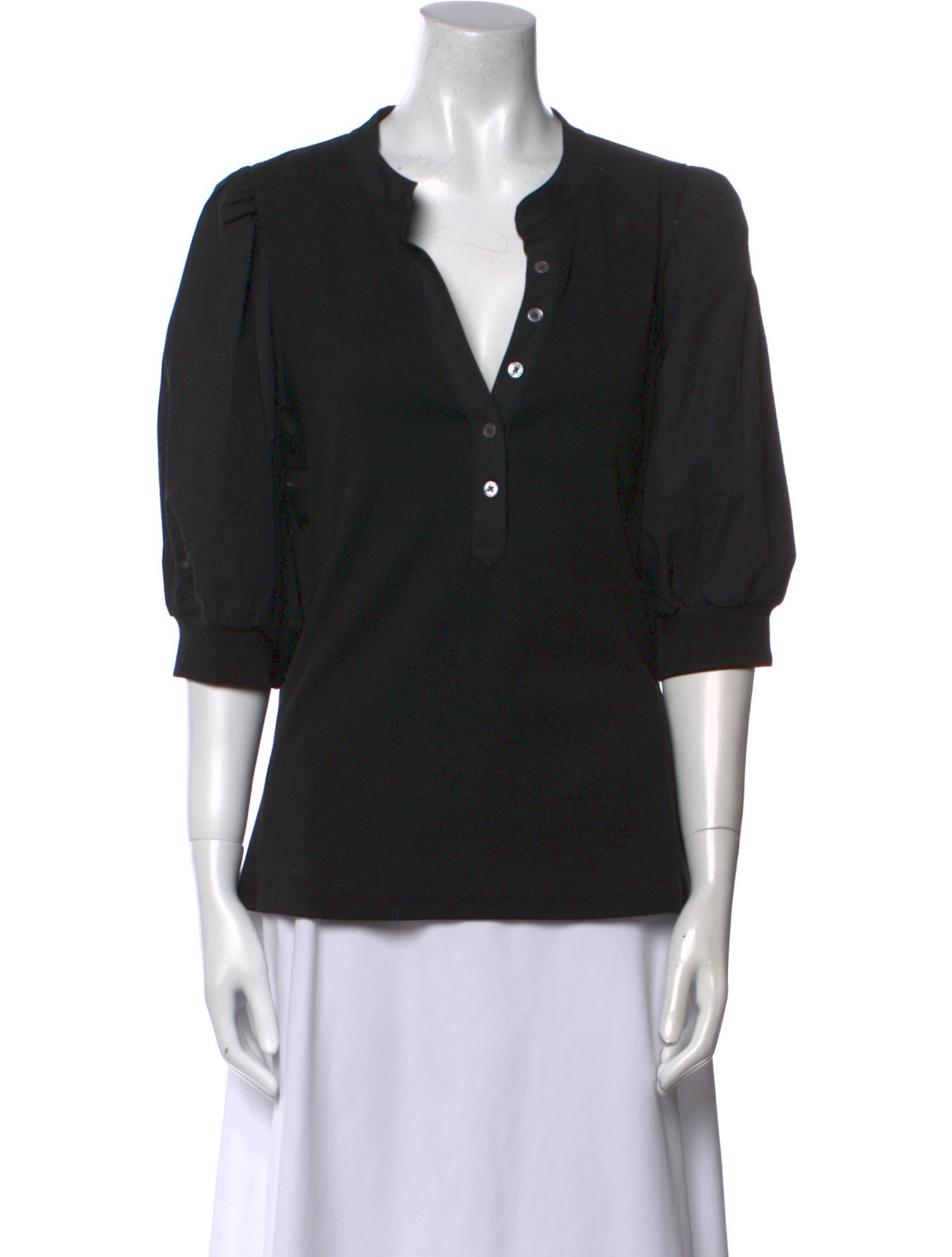 Veronica Beard V-Neck Three-Quarter Sleeve Top