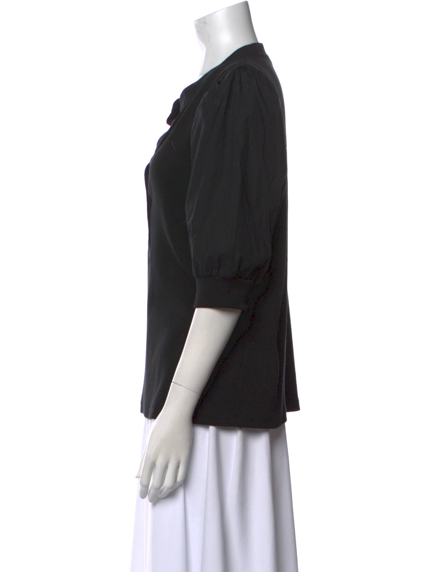 Veronica Beard V-Neck Three-Quarter Sleeve Top