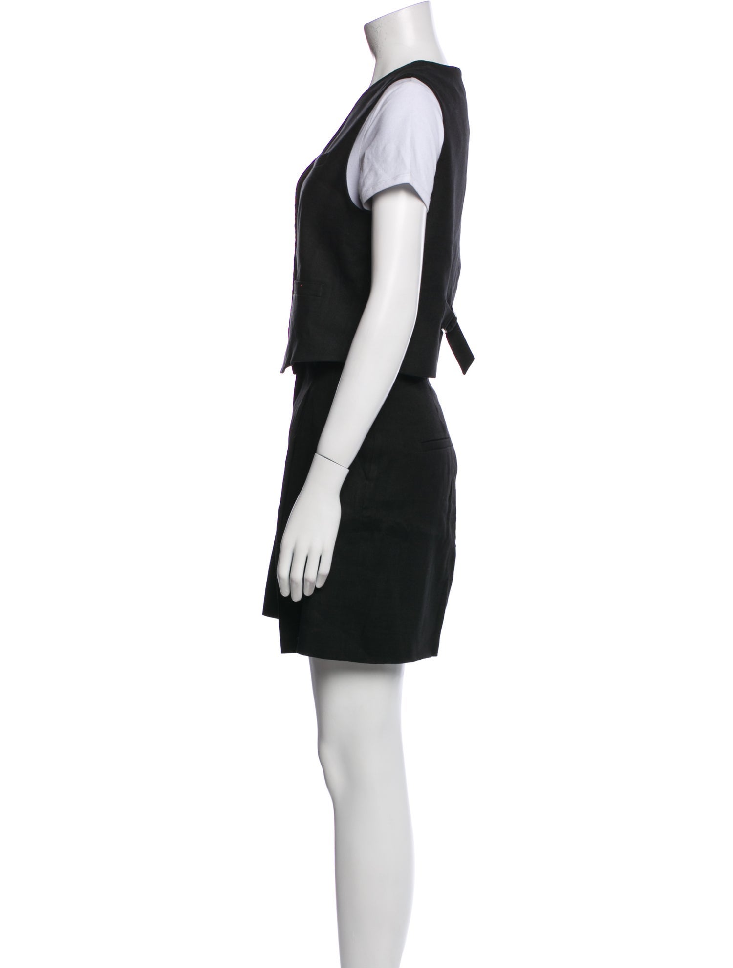 Veronica Beard Linen Pleated Accents Short Set