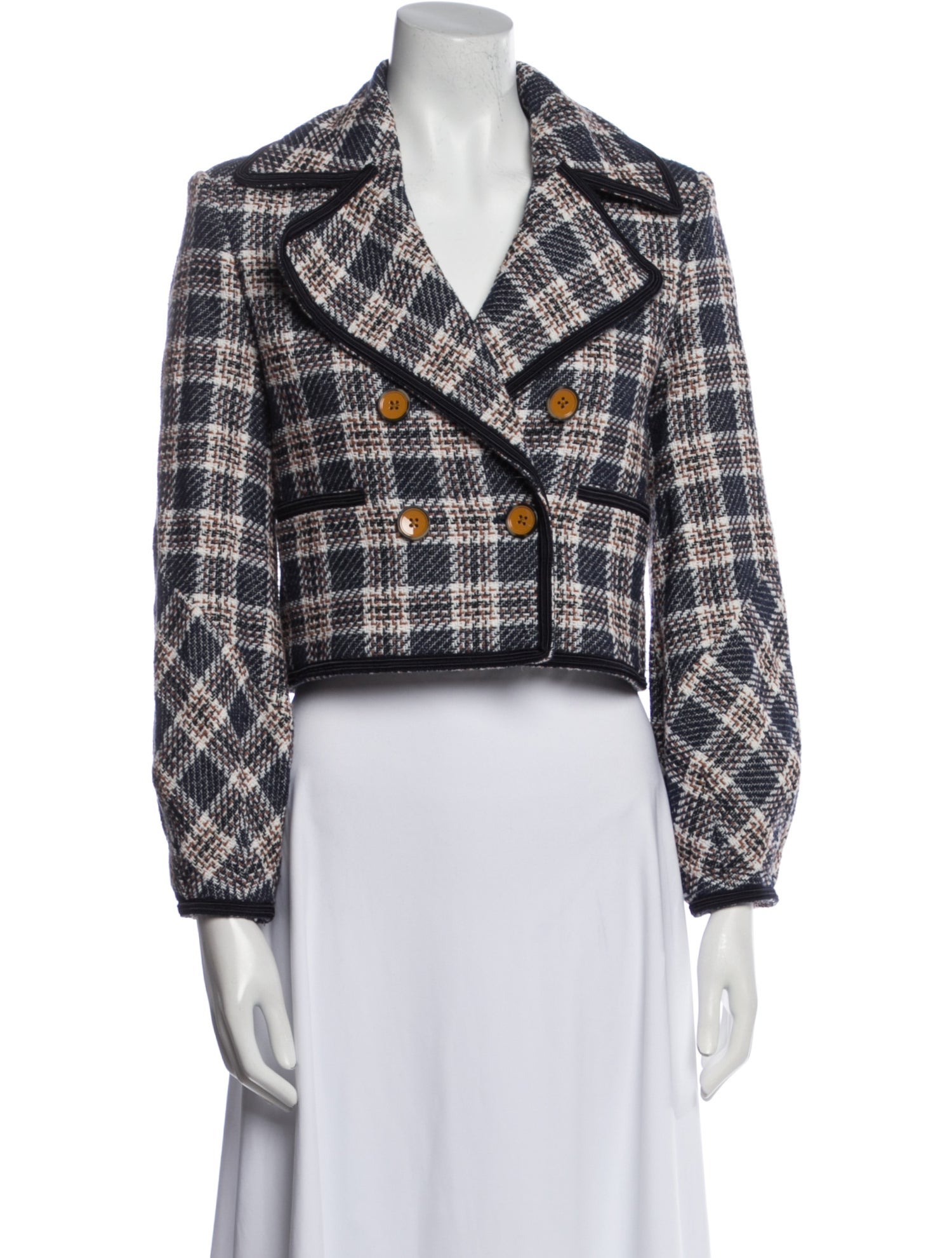 Veronica Beard Plaid Print Blazer