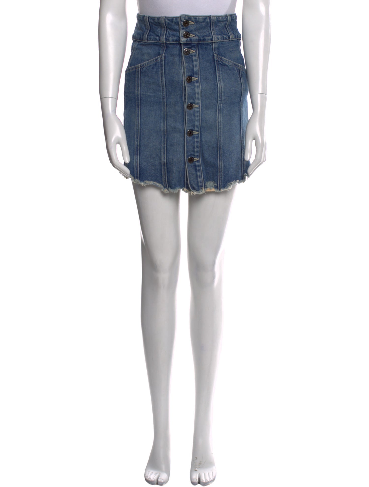 Veronica Beard Raw-Edge Trim Mini Skirt