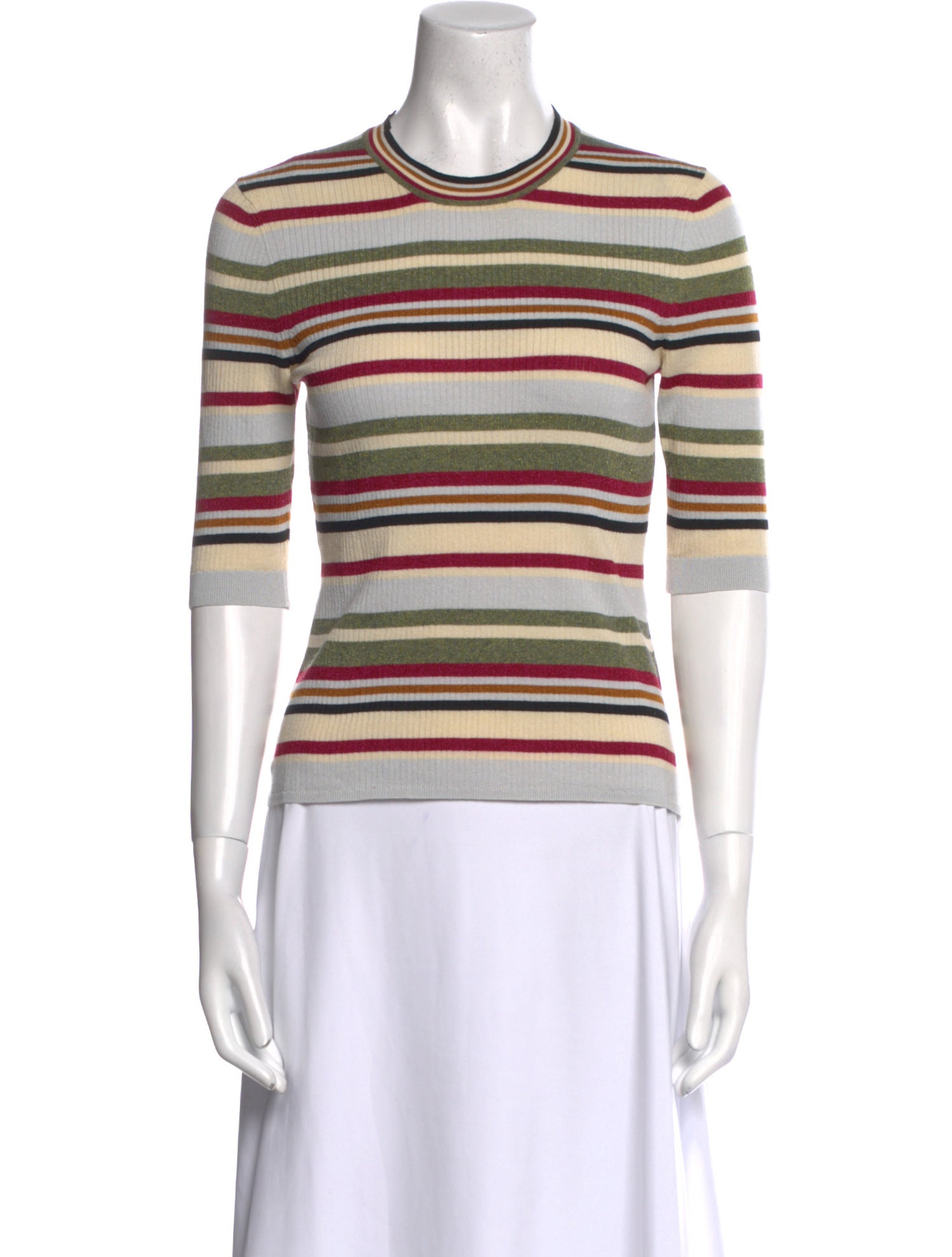 Veronica Beard Striped Crew Neck Sweater