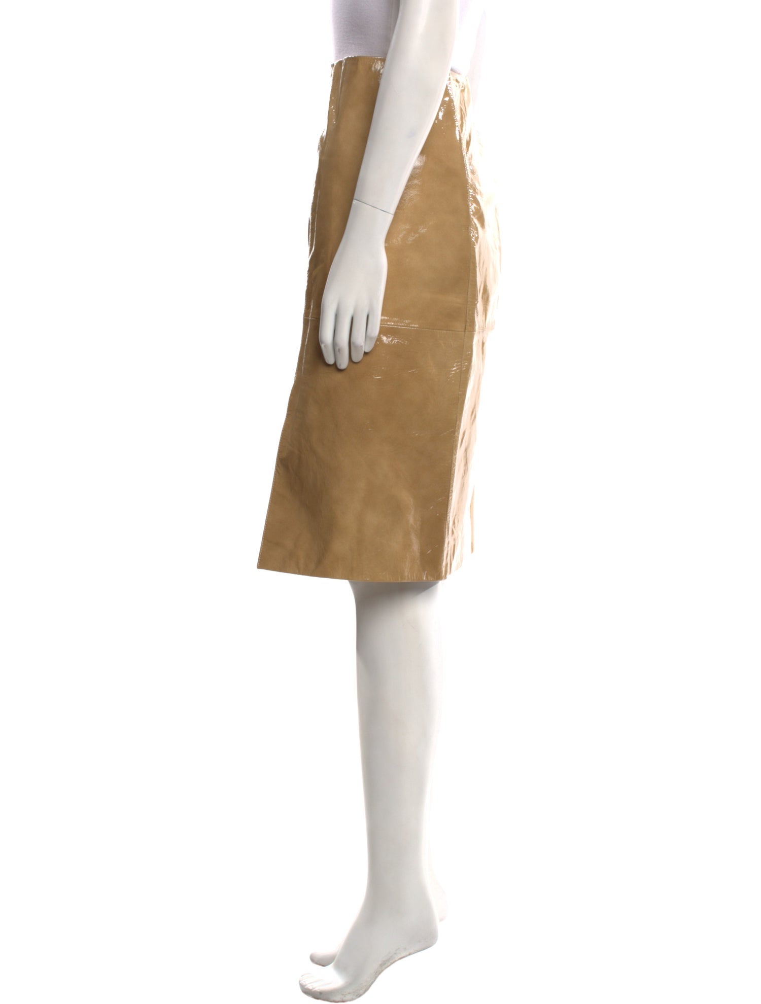 Veronica Beard Lamb Leather Knee-Length Skirt w/ Tags