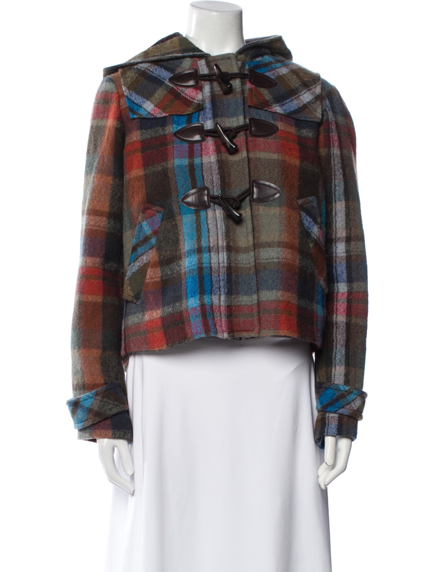 Veronica Beard Virgin Wool Plaid Print Jacket