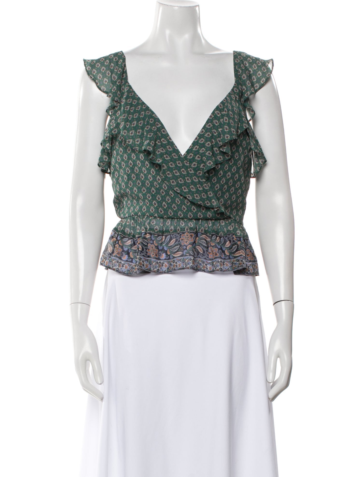 Veronica Beard Silk Printed Crop Top