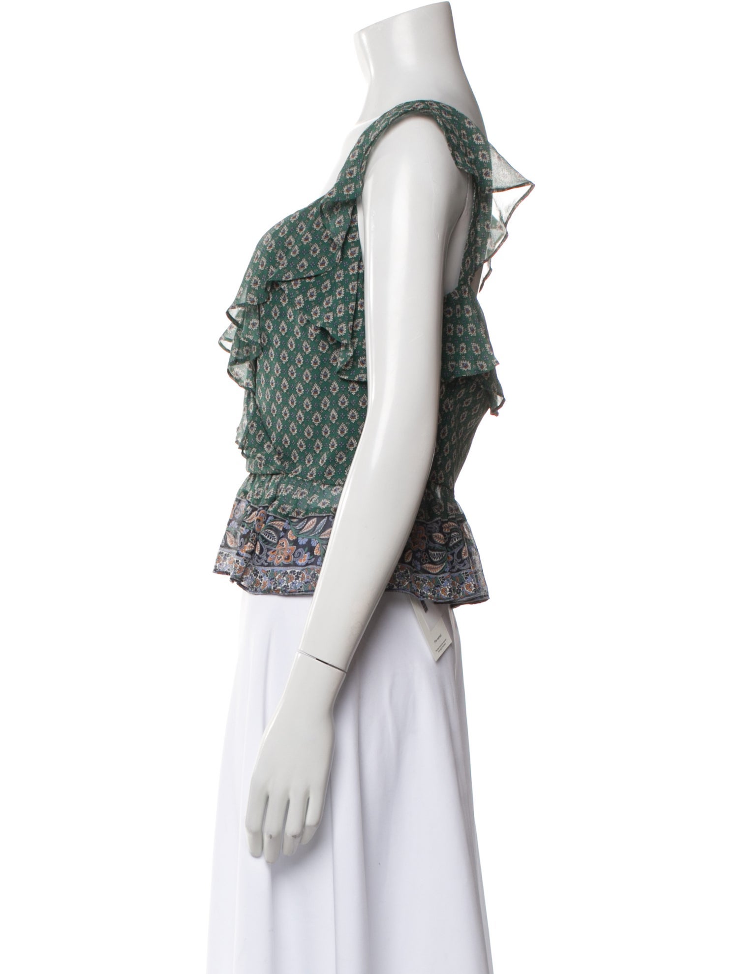 Veronica Beard Silk Printed Crop Top