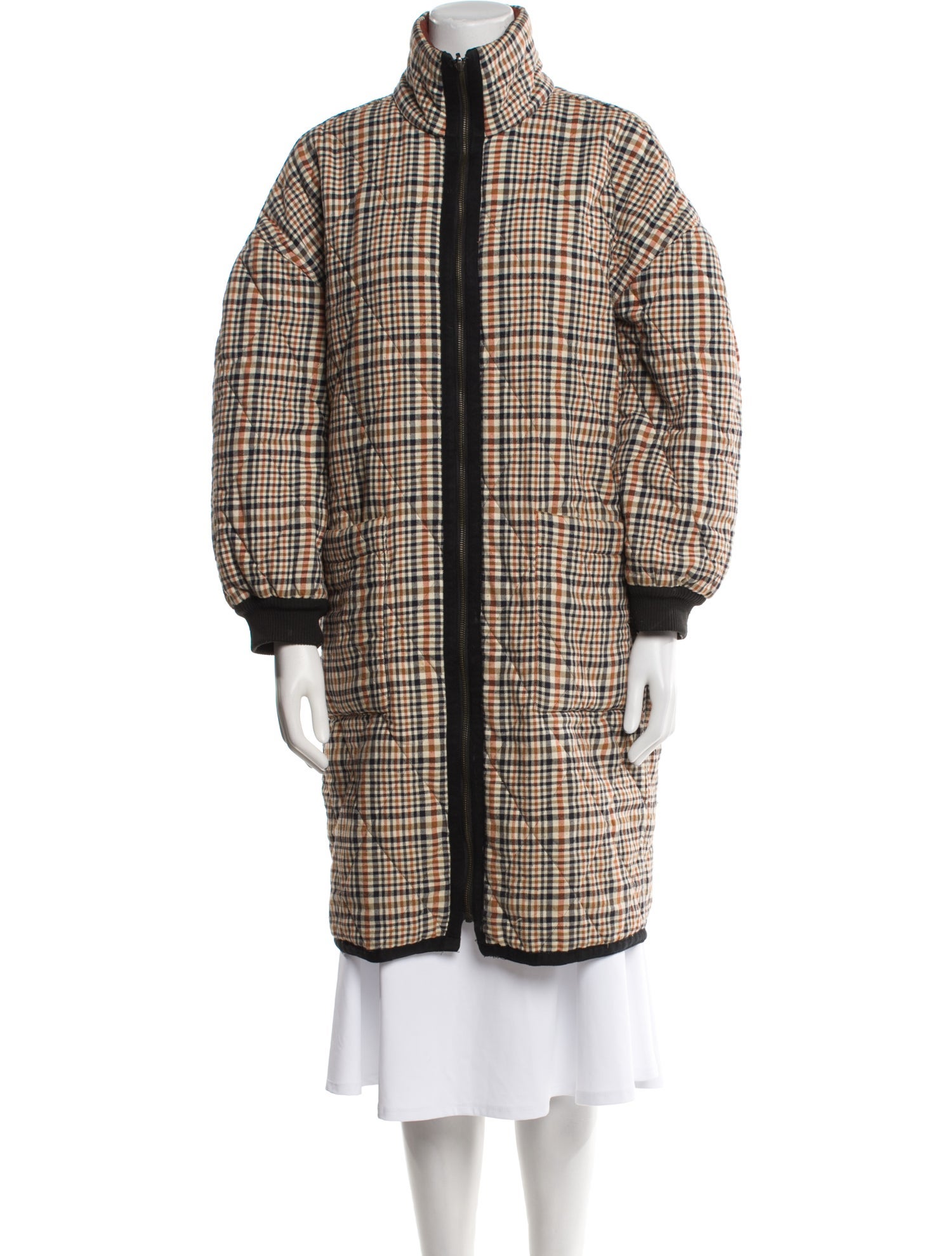 Veronica Beard Plaid Print Coat