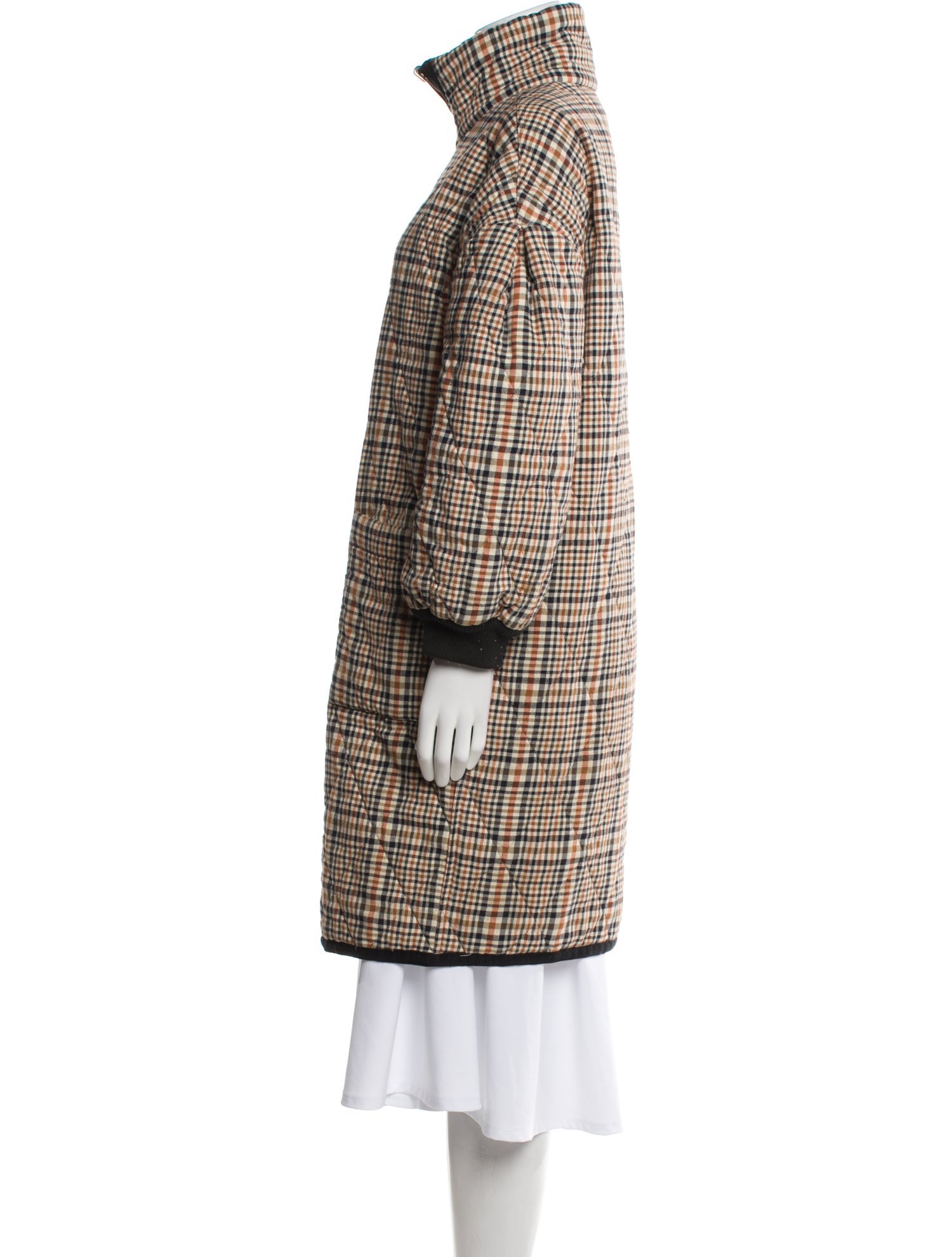Veronica Beard Plaid Print Coat