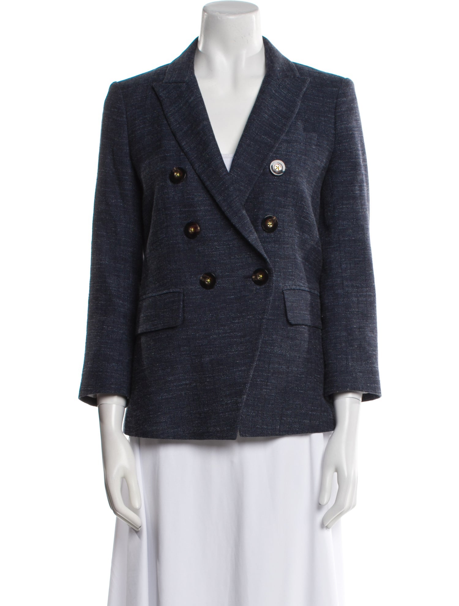 Veronica Beard Virgin Wool Tweed Pattern Blazer