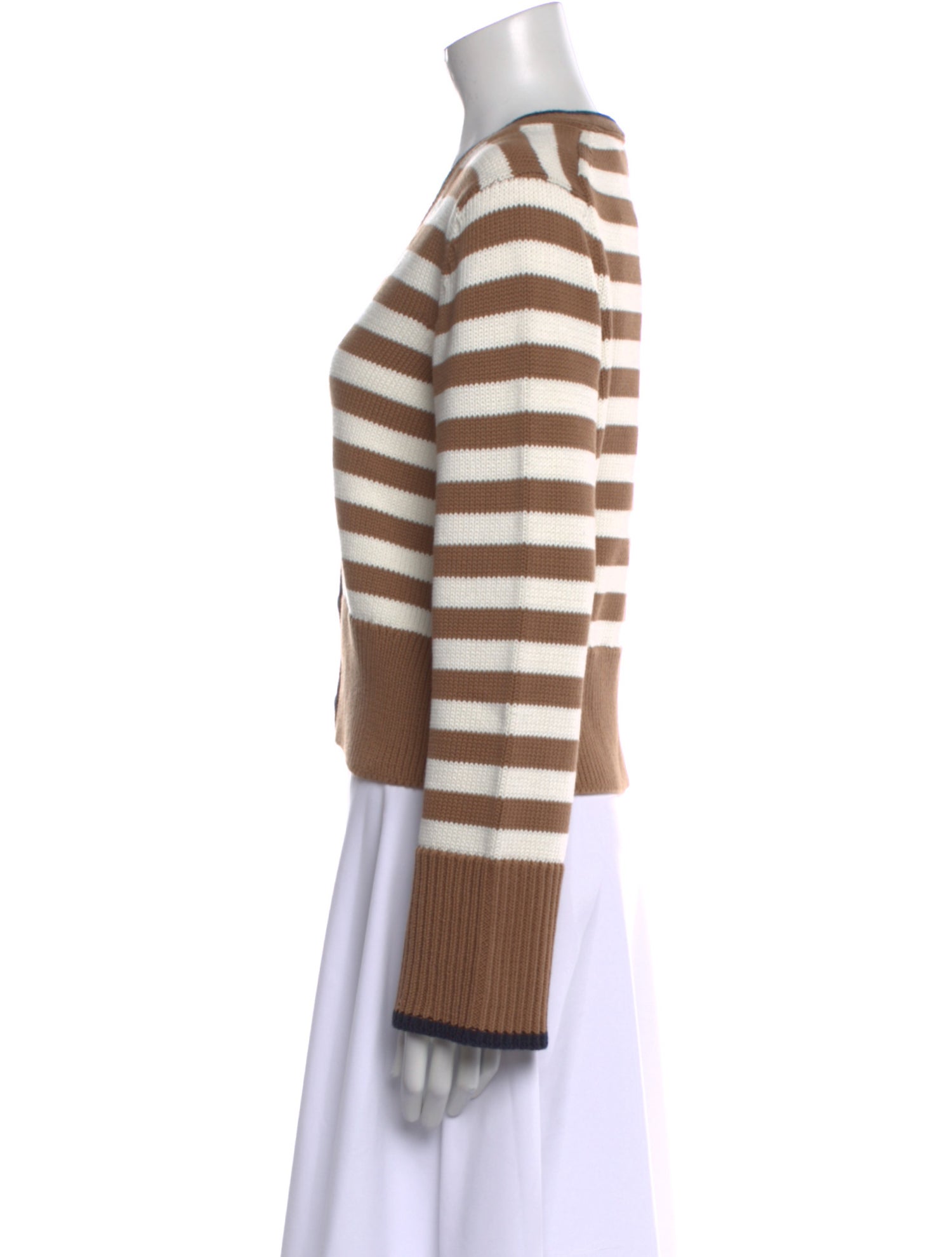Veronica Beard Striped V-Neck Sweater