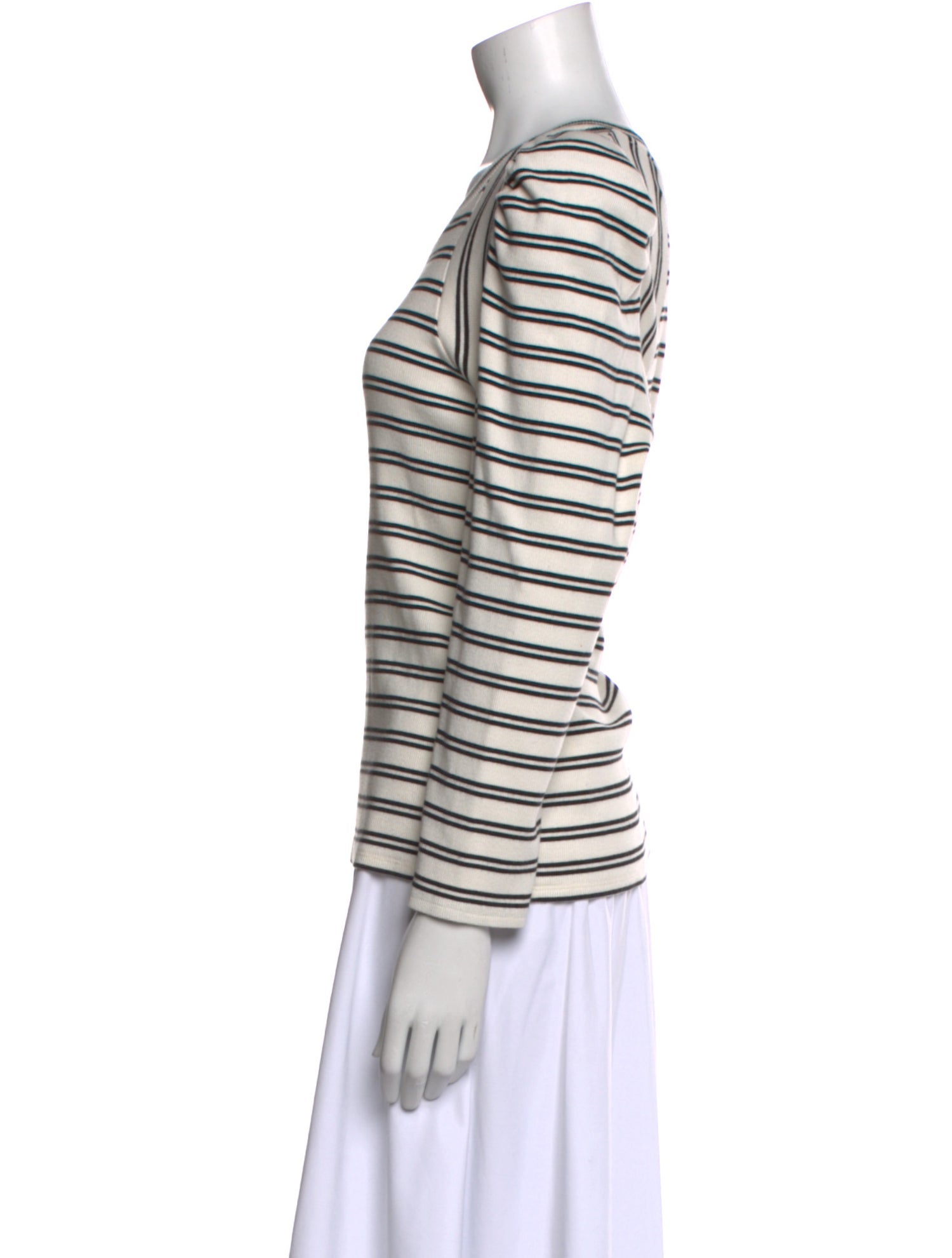 Veronica Beard Striped Scoop Neck T-Shirt