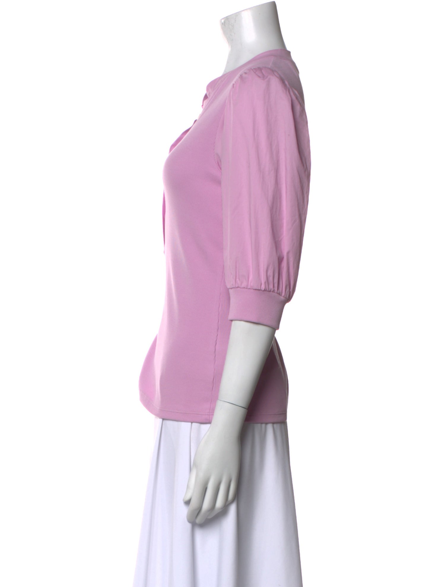 Veronica Beard V-Neck Three-Quarter Sleeve Blouse