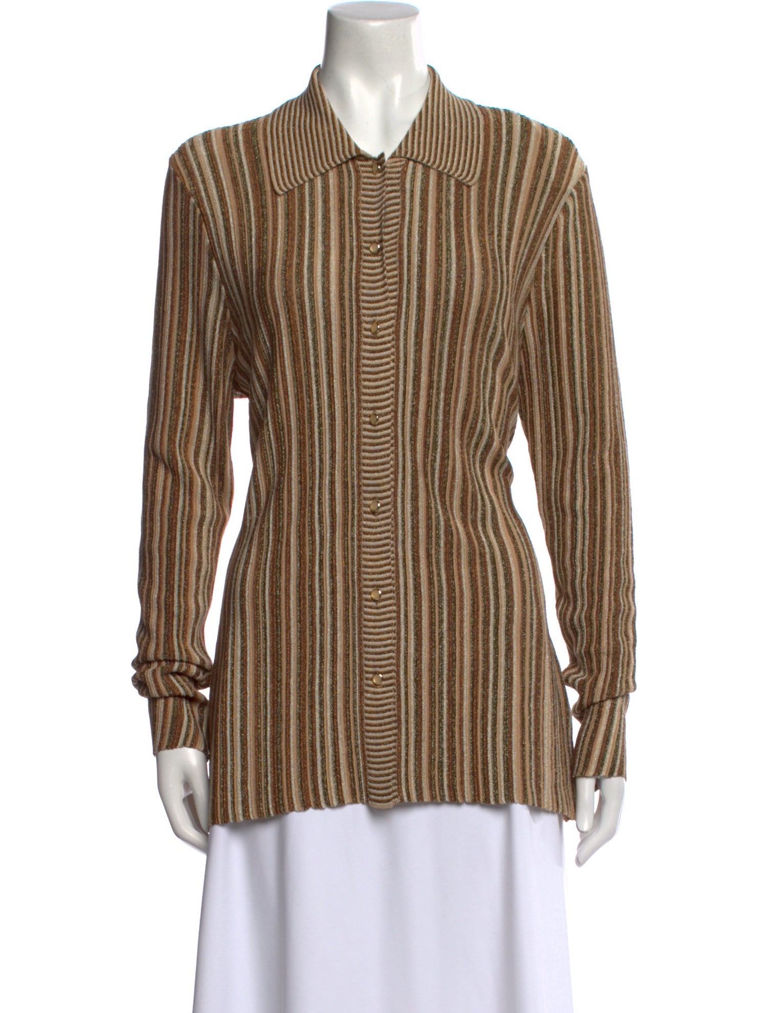 Veronica Beard Striped Long Sleeve Button-Up Top w/ Tags