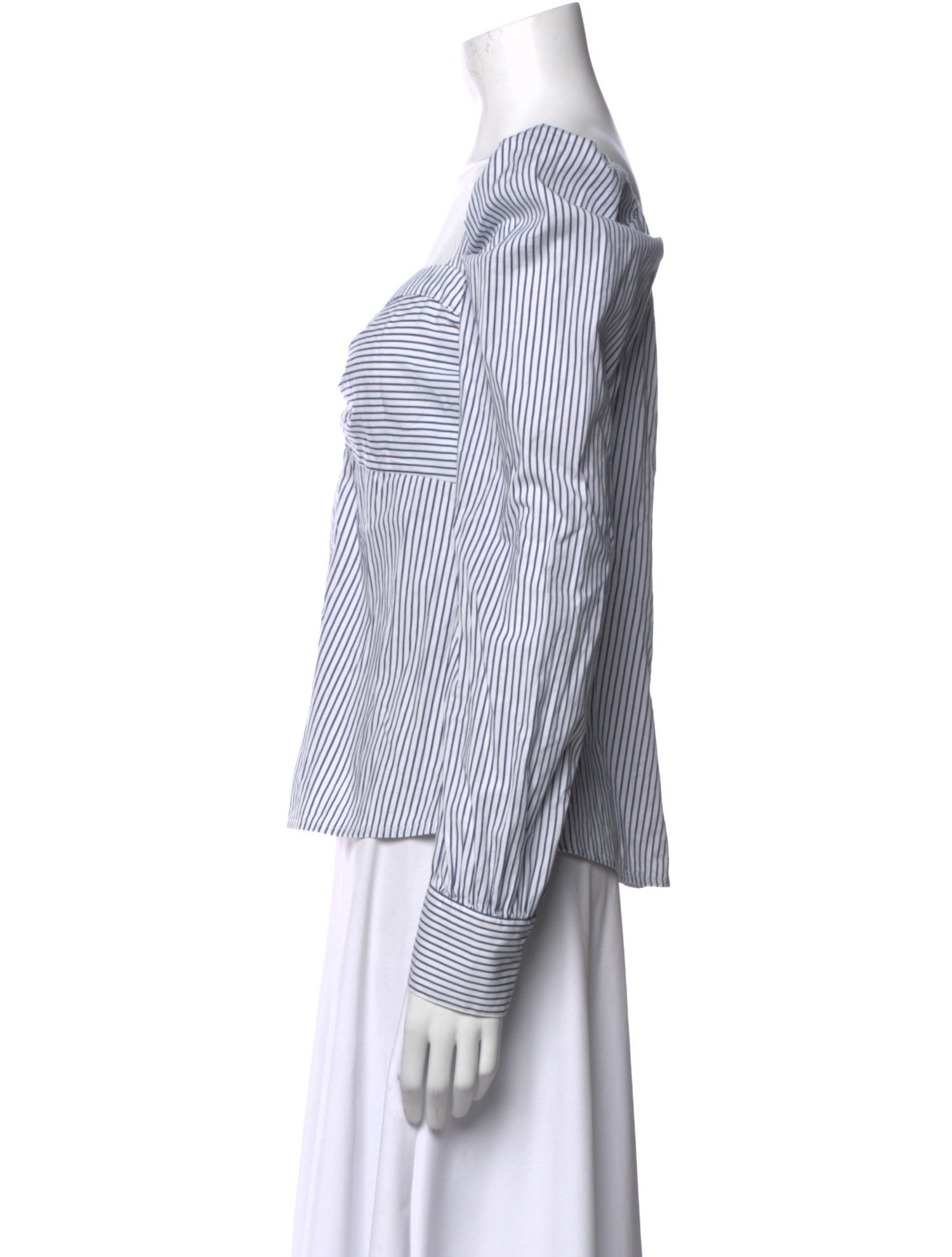 Veronica Beard Striped Square Neckline Top