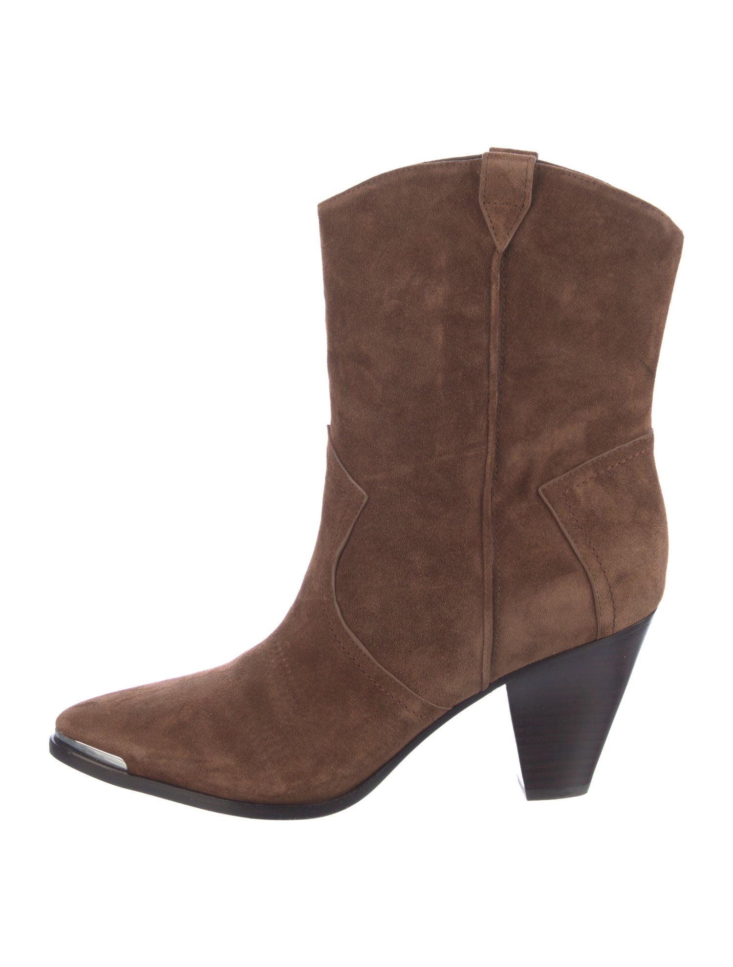 Veronica Beard Suede Colorblock Pattern Western Boots