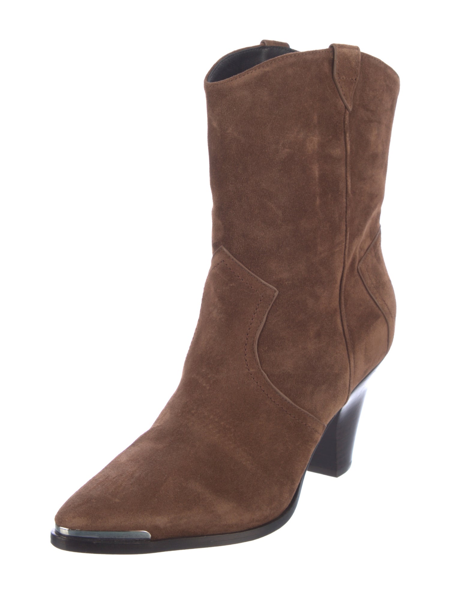 Veronica Beard Suede Colorblock Pattern Western Boots