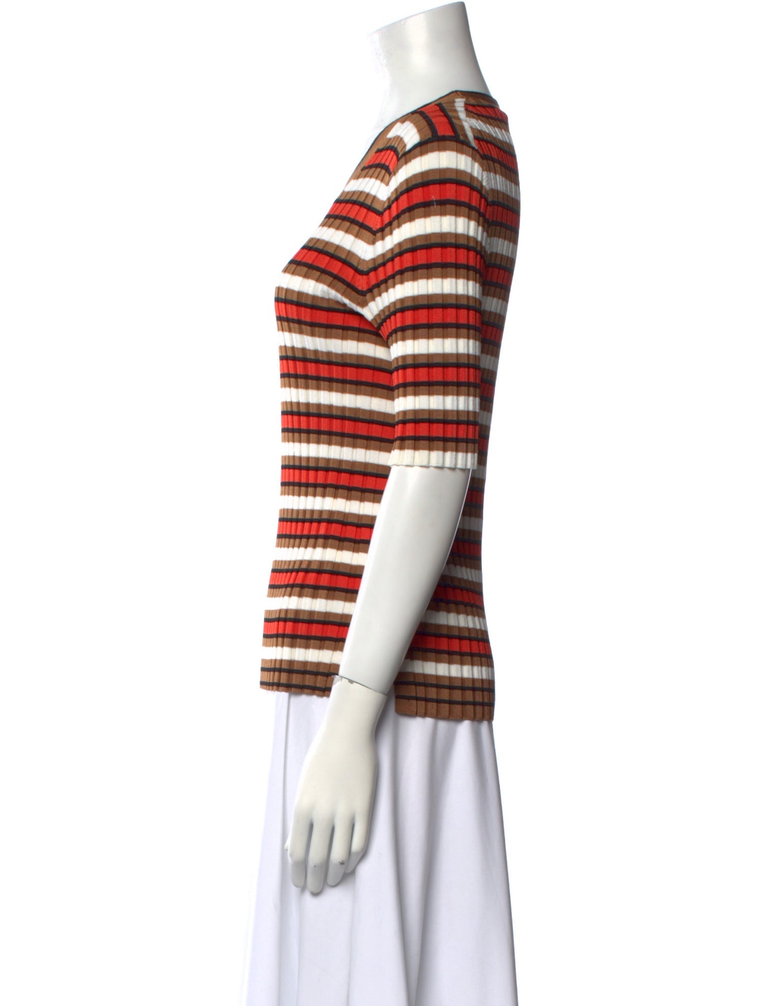 Veronica Beard Striped Scoop Neck T-Shirt