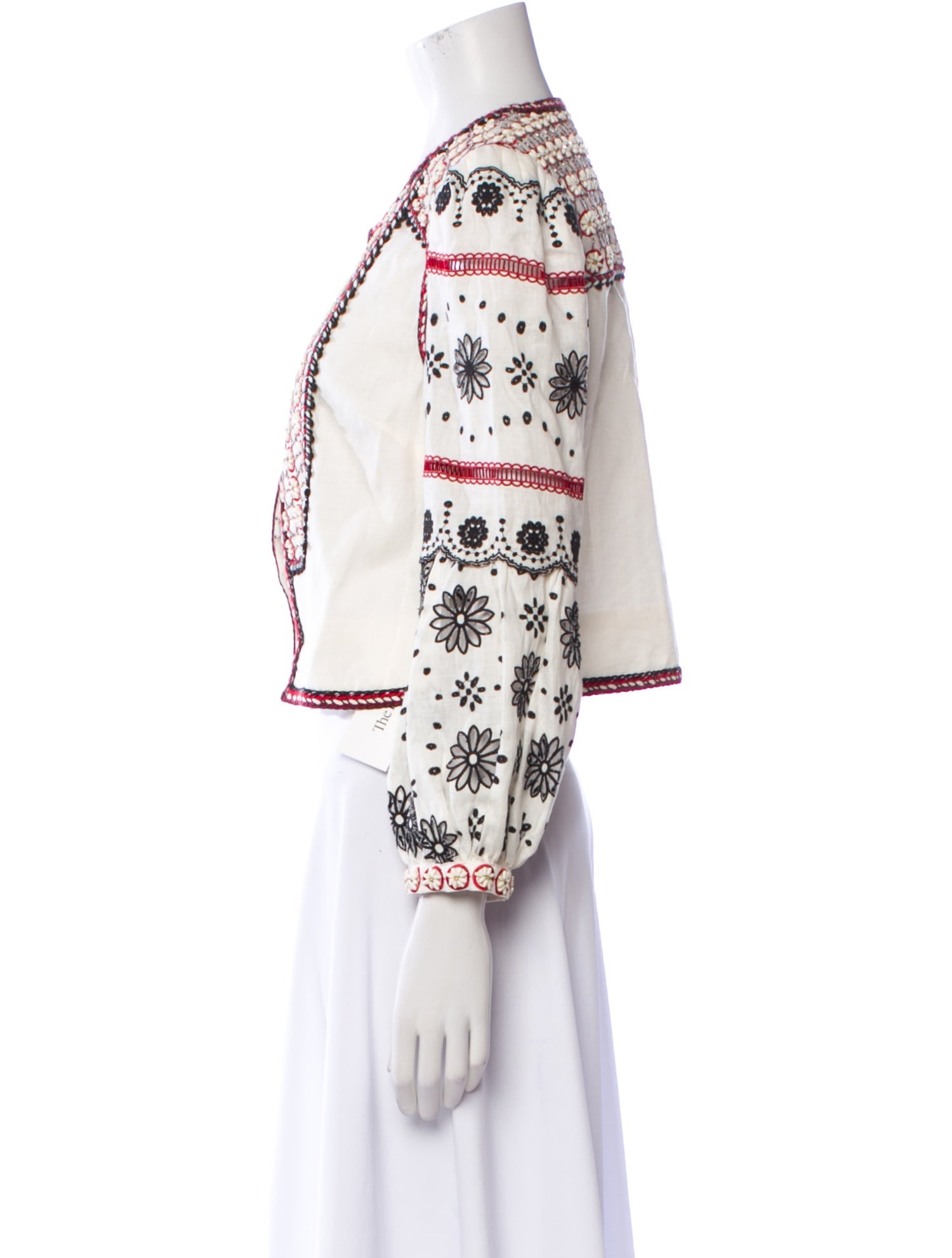 Veronica Beard Linen Patterned Evening Jacket