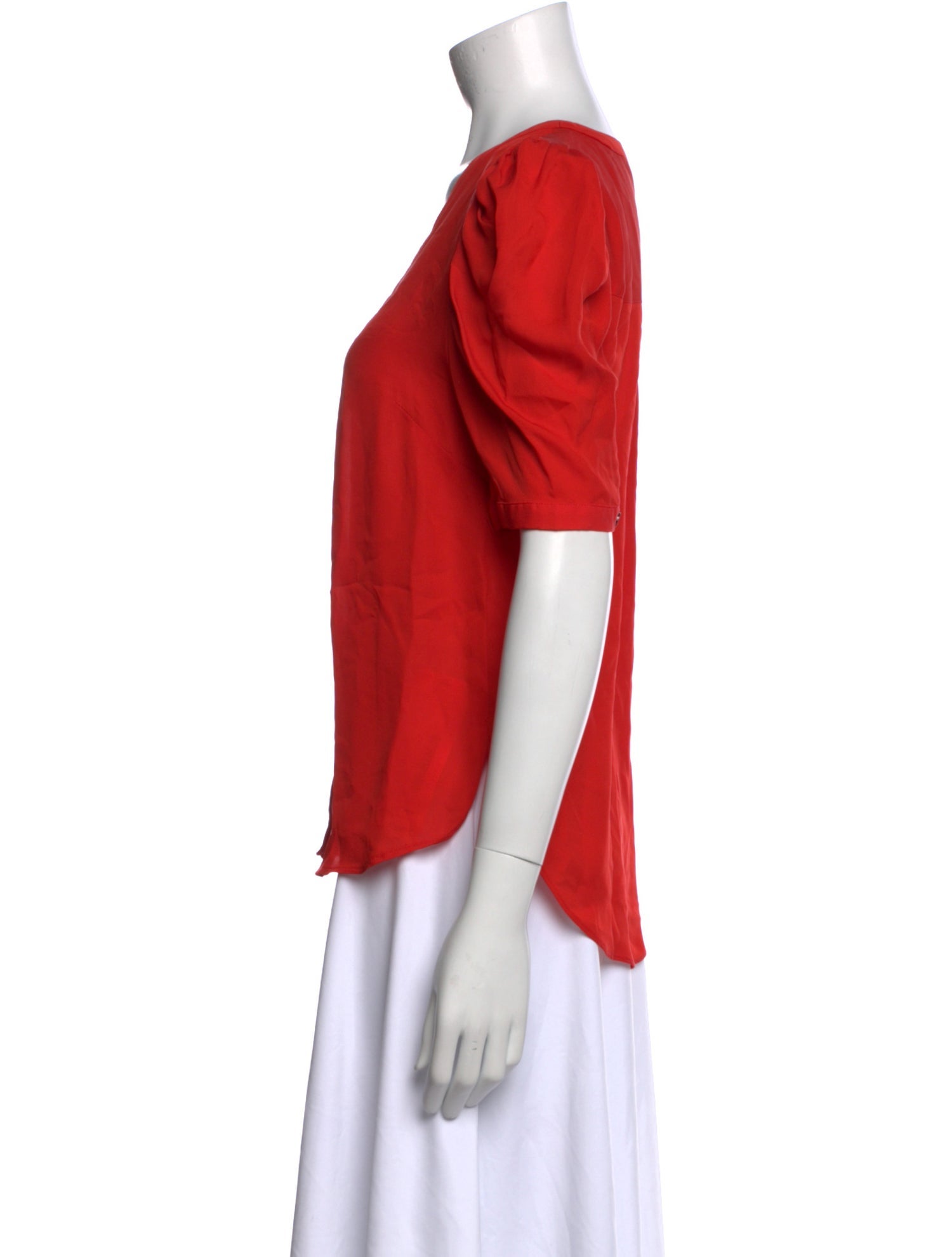 Veronica Beard Silk V-Neck Button-Up Top