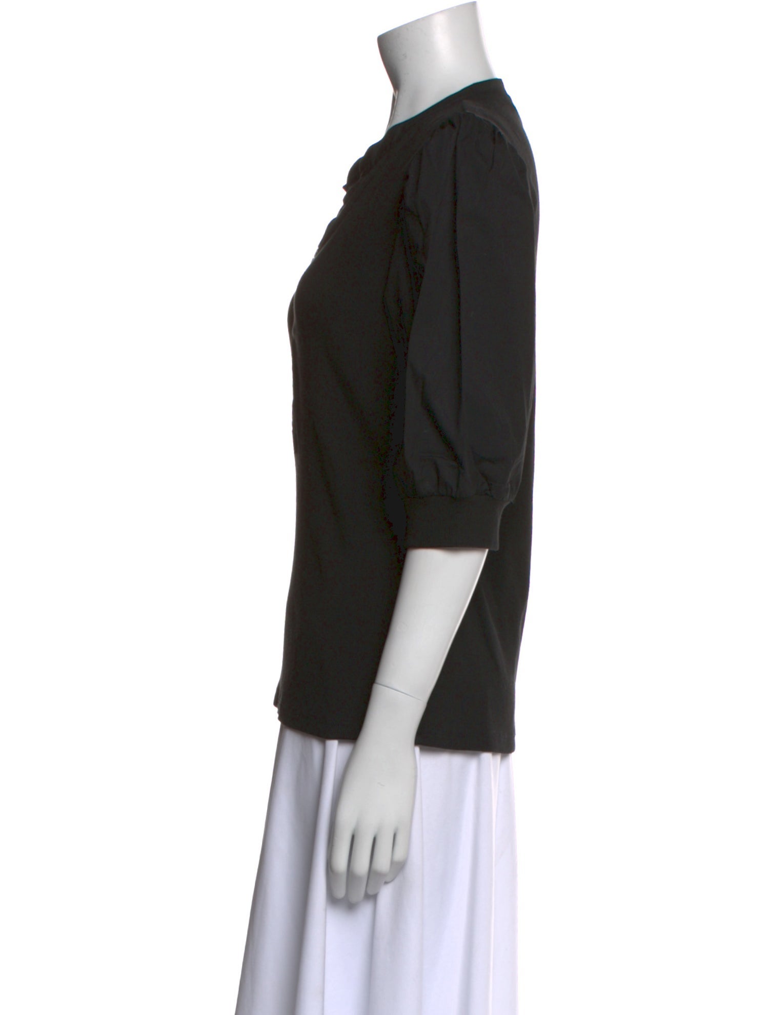 Veronica Beard V-Neck Three-Quarter Sleeve Polo