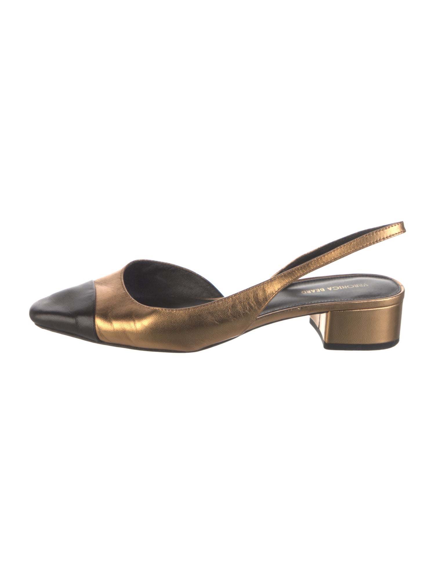 Veronica Beard Leather Colorblock Pattern Slingback Flats