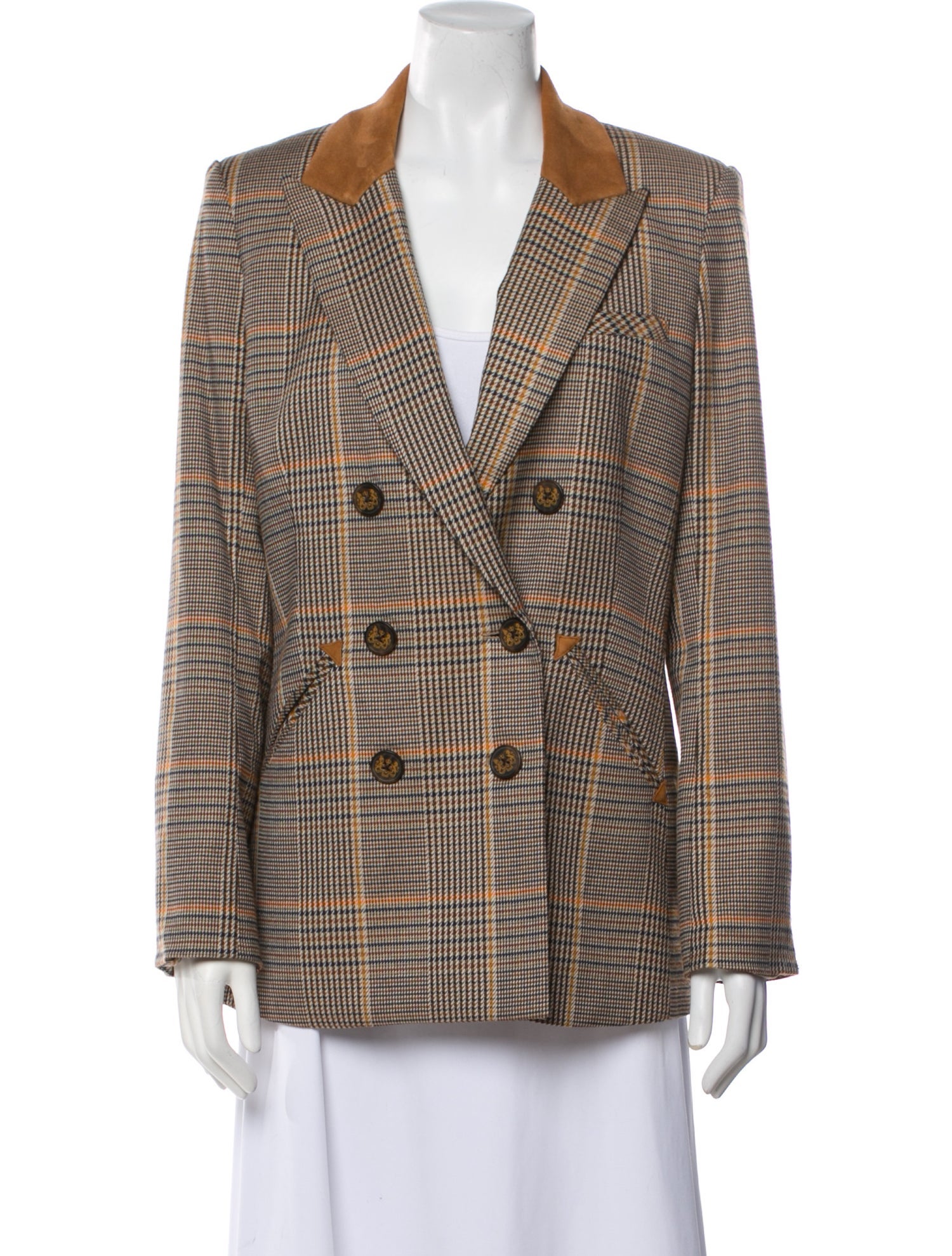 Veronica Beard Plaid Print Blazer