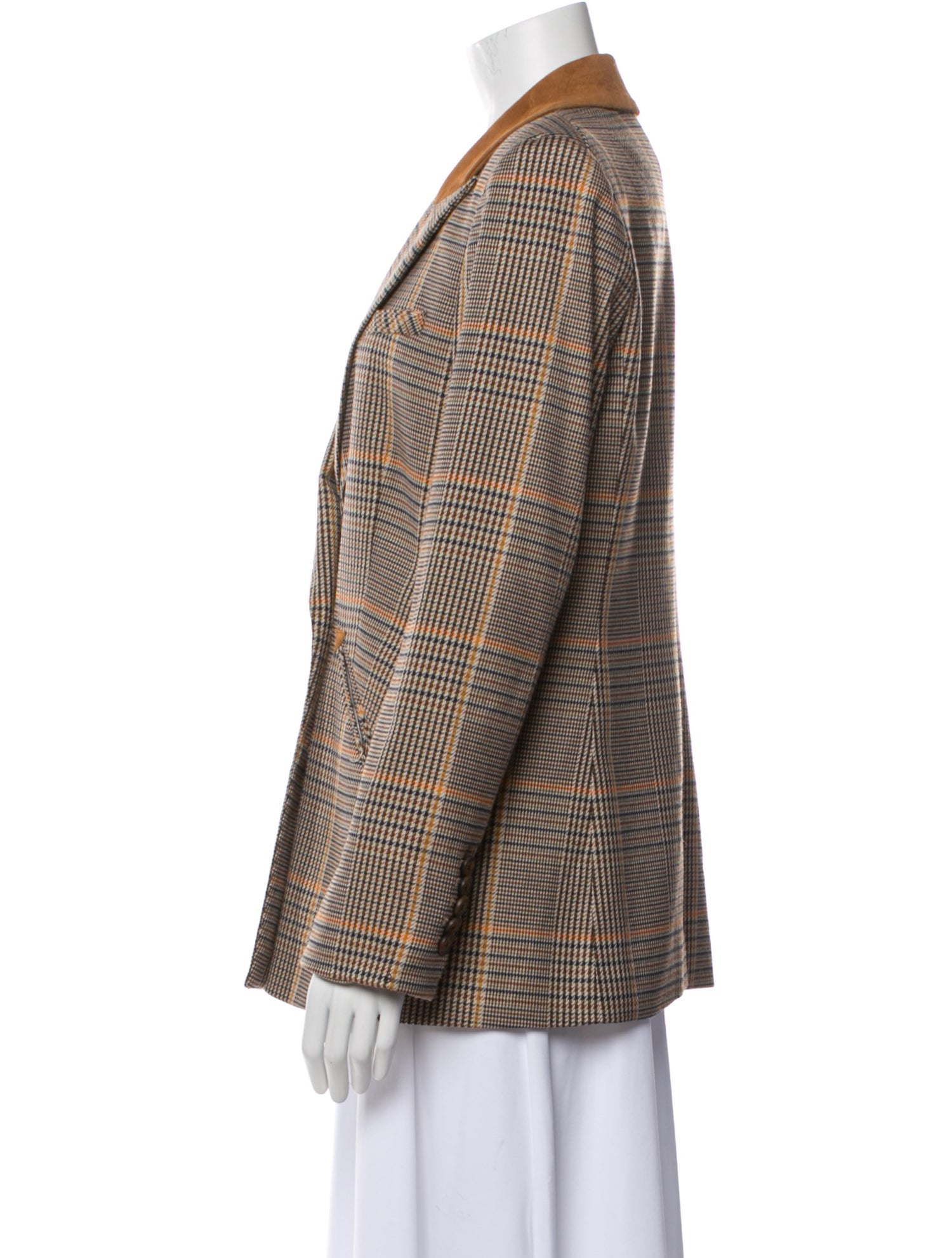 Veronica Beard Plaid Print Blazer