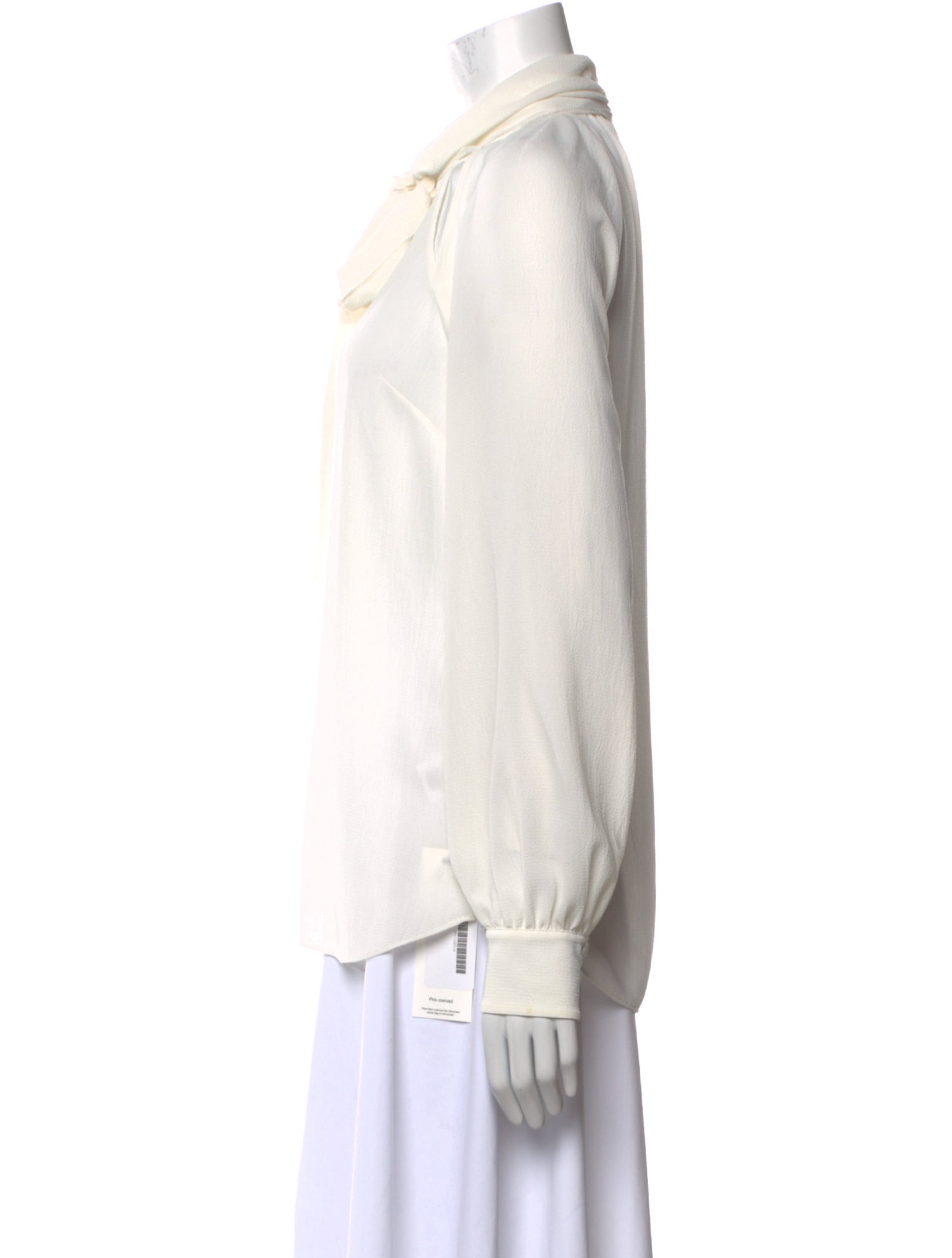 Veronica Beard Tie Neck Long Sleeve Blouse