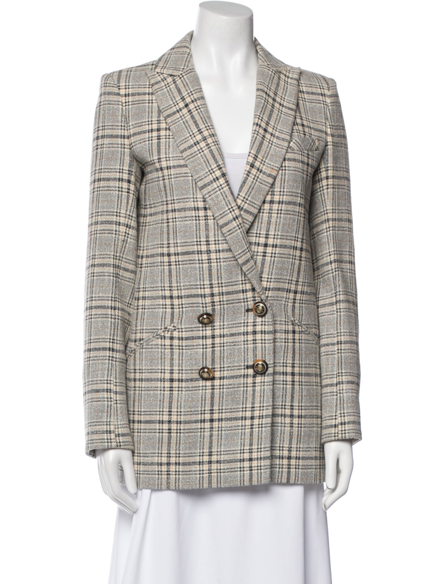 Veronica Beard Plaid Print Blazer