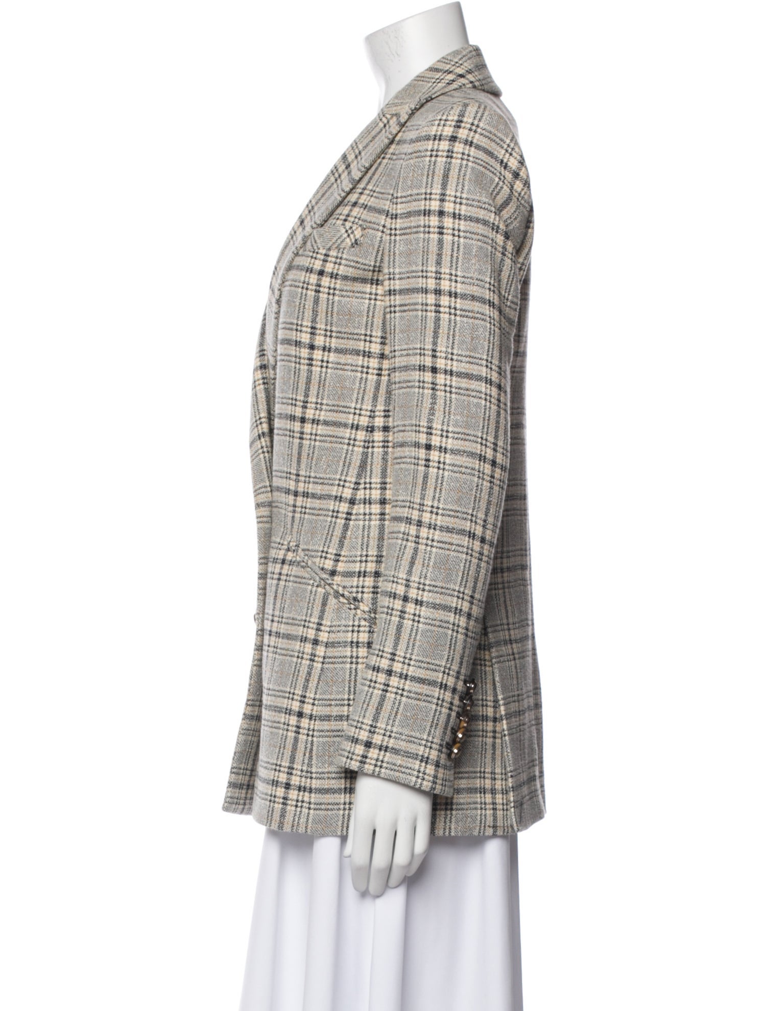 Veronica Beard Plaid Print Blazer