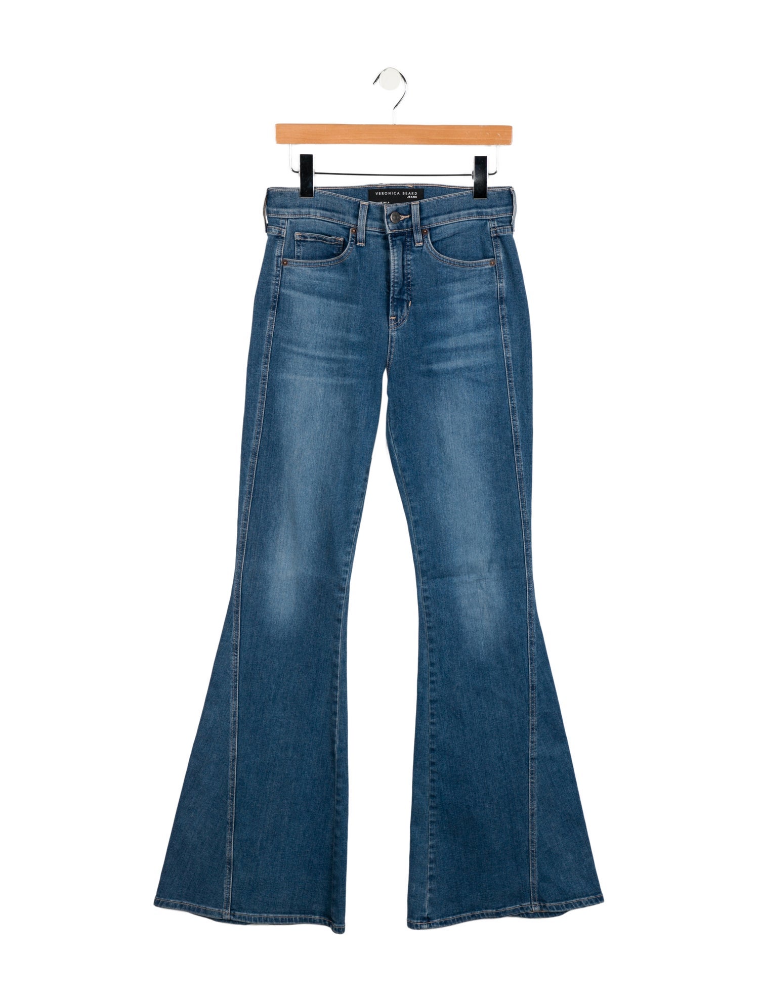 Veronica Beard Mid-Rise Wide Leg Jeans