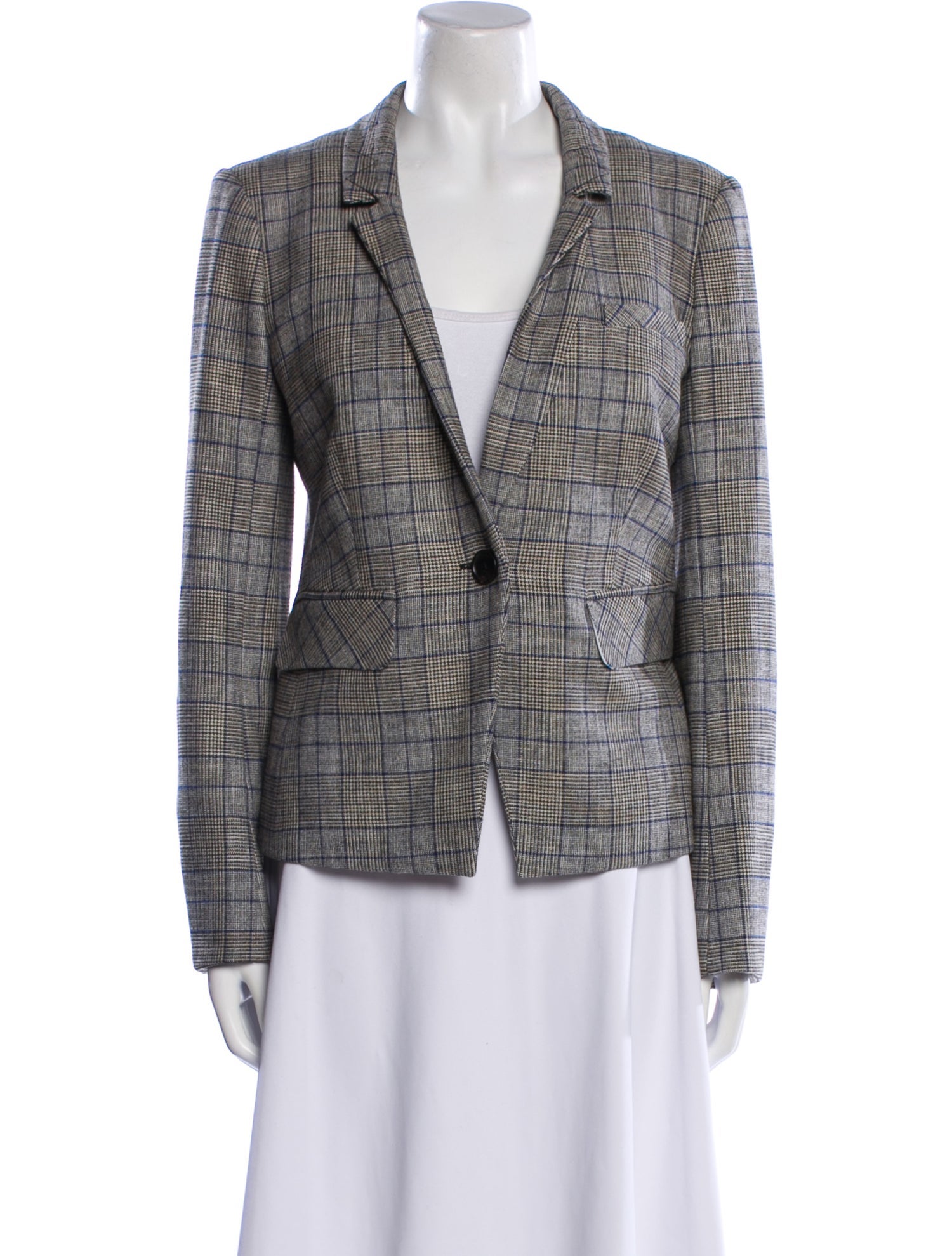 Veronica Beard Plaid Print Blazer