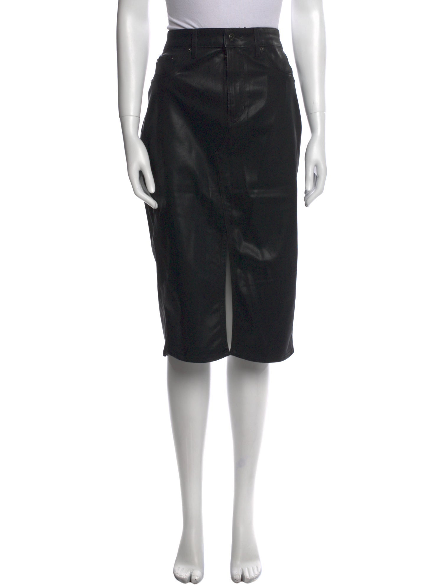 Veronica Beard Leather Knee-Length Skirt