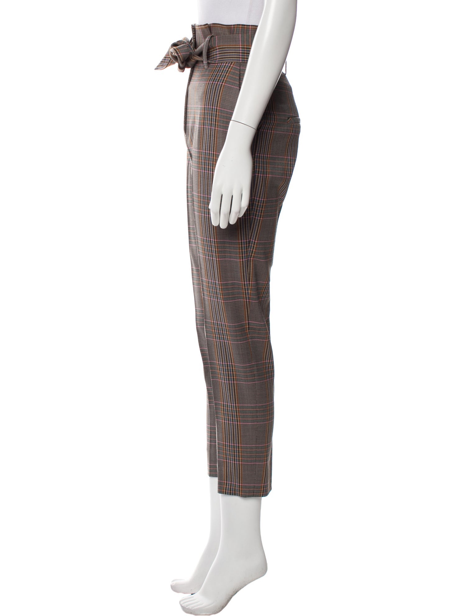 Veronica Beard Plaid Print Skinny Leg Pants