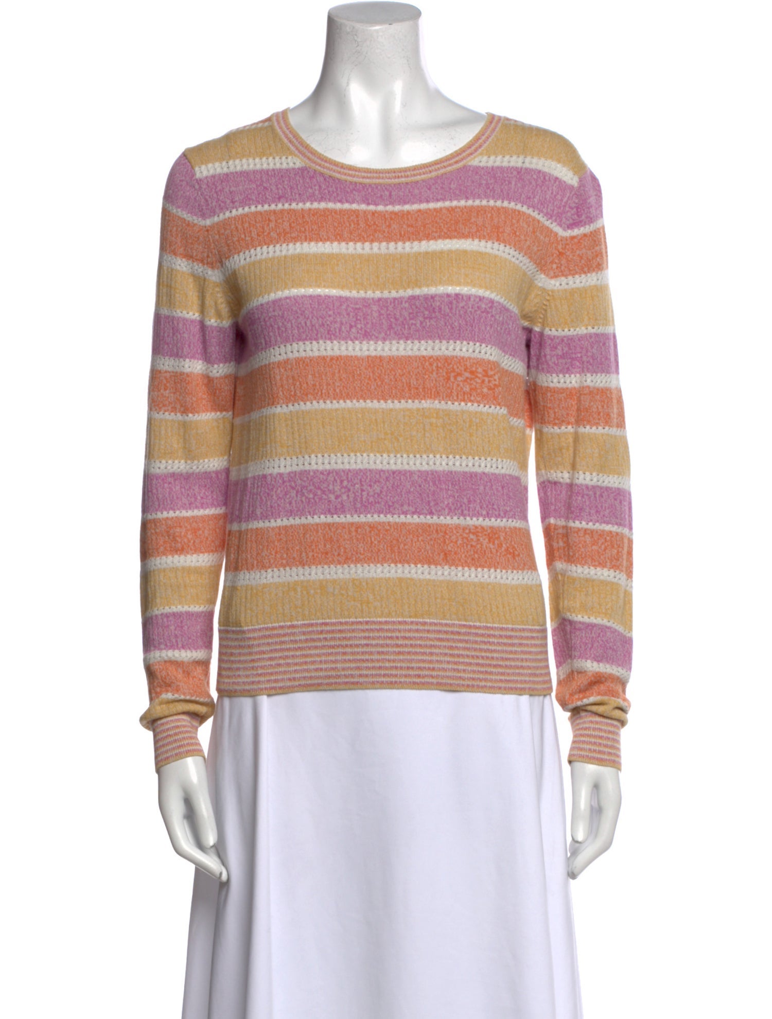 Veronica Beard Striped Scoop Neck Top