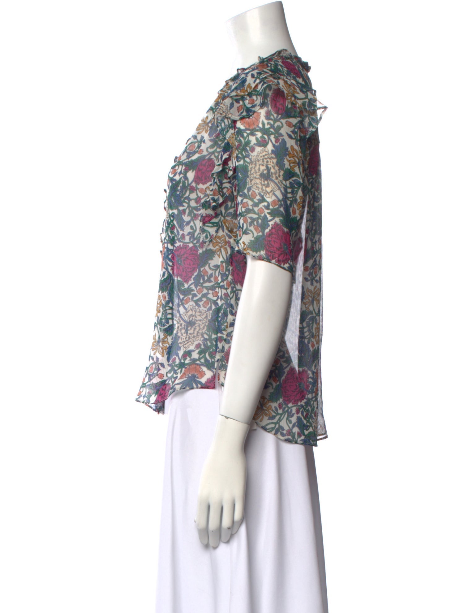 Veronica Beard Silk Floral Print Blouse