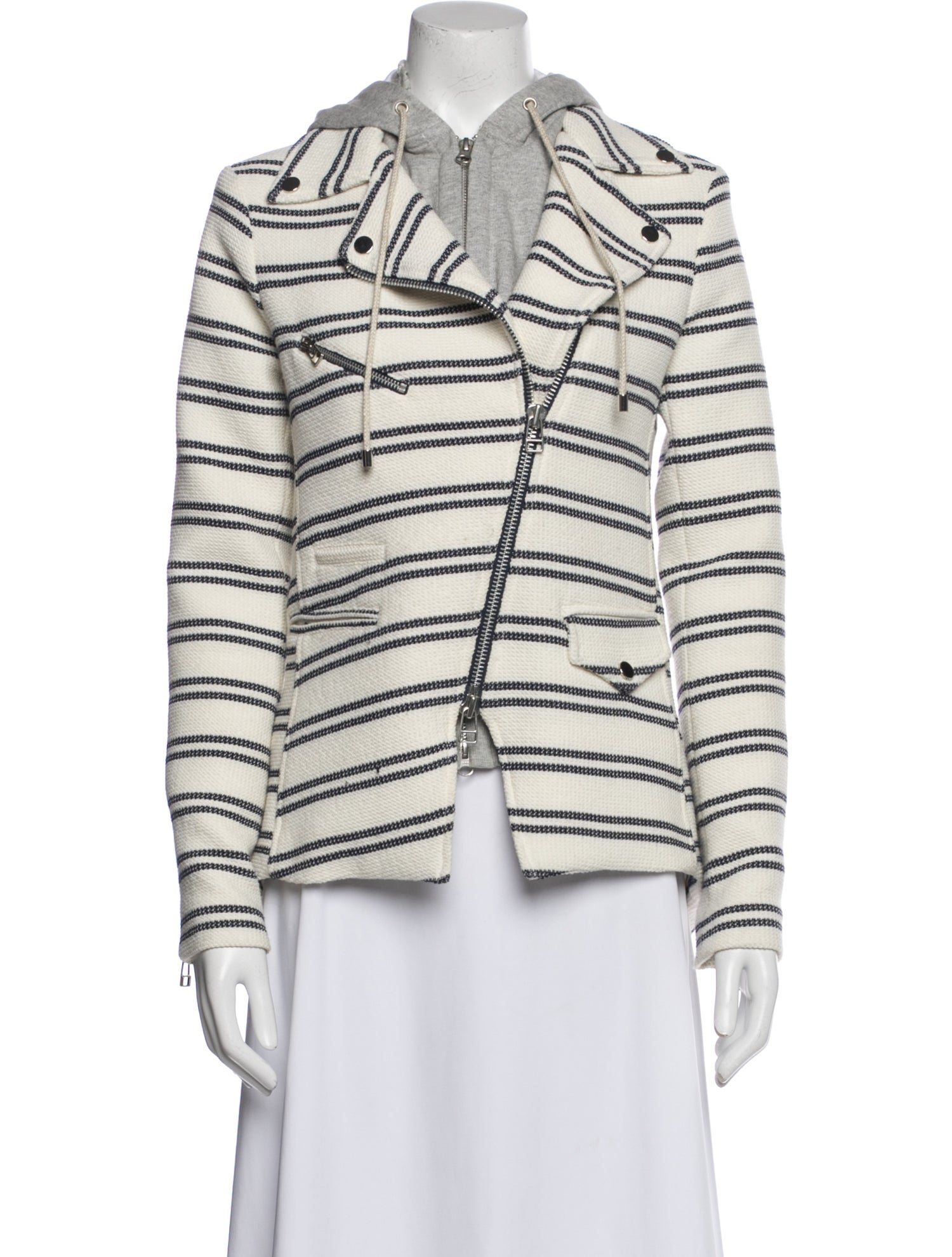 Veronica Beard Striped Biker Jacket