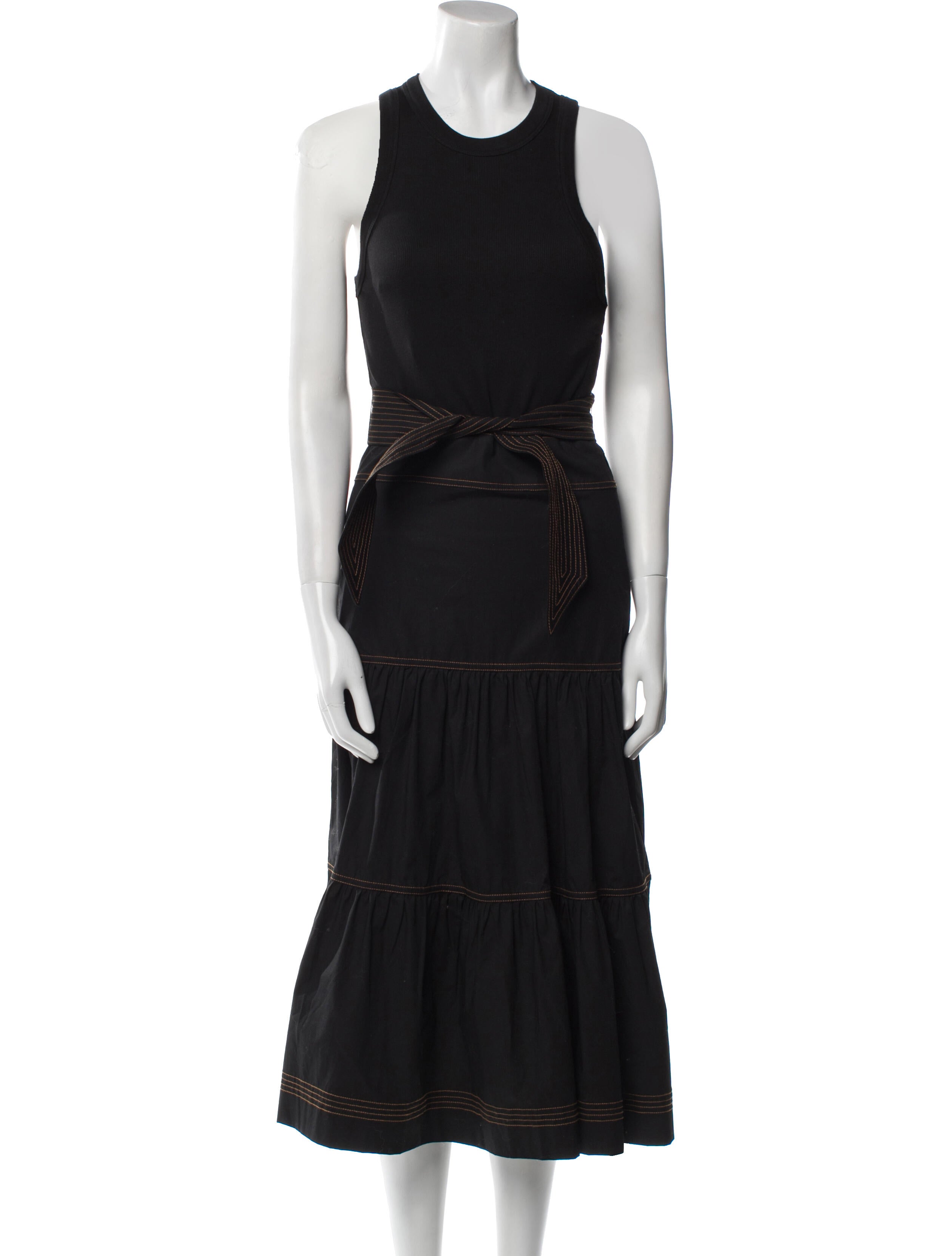 Veronica Beard Crew Neck Midi Length Dress