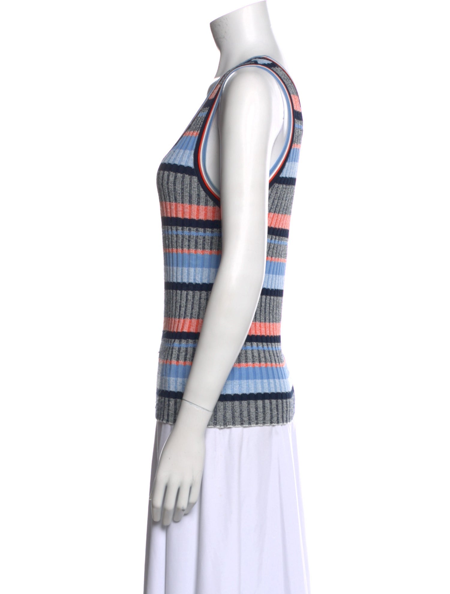 Veronica Beard Striped Scoop Neck Top