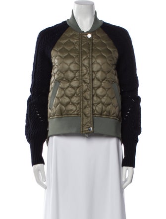 Veronica Beard Colorblock Pattern Bomber Jacket