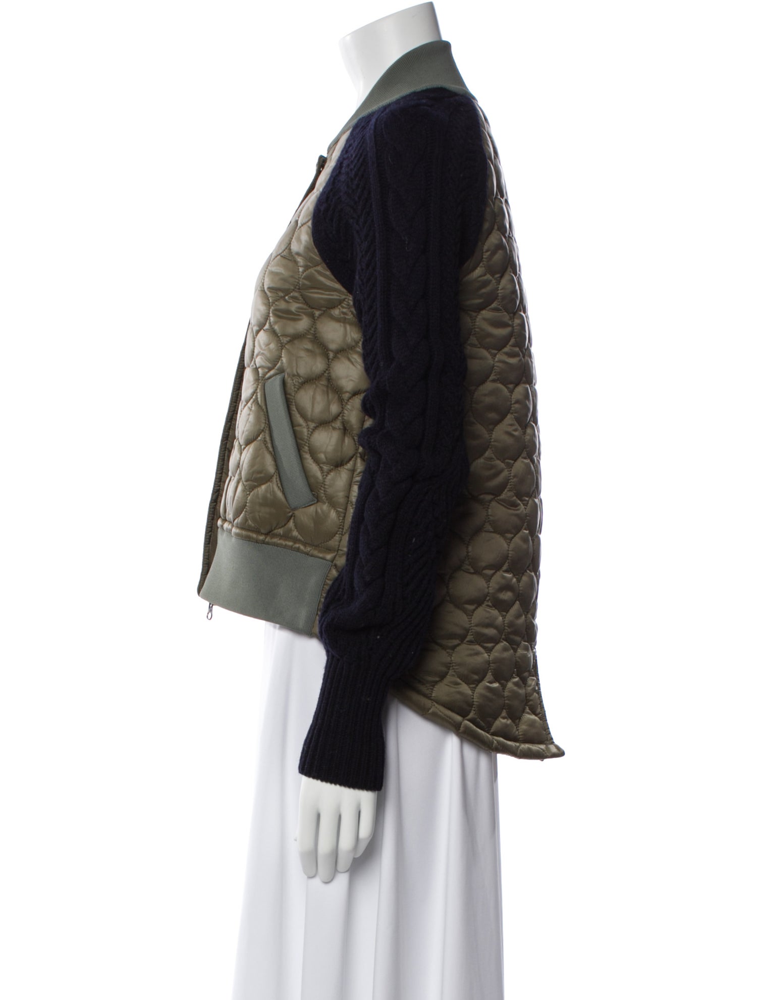 Veronica Beard Colorblock Pattern Bomber Jacket