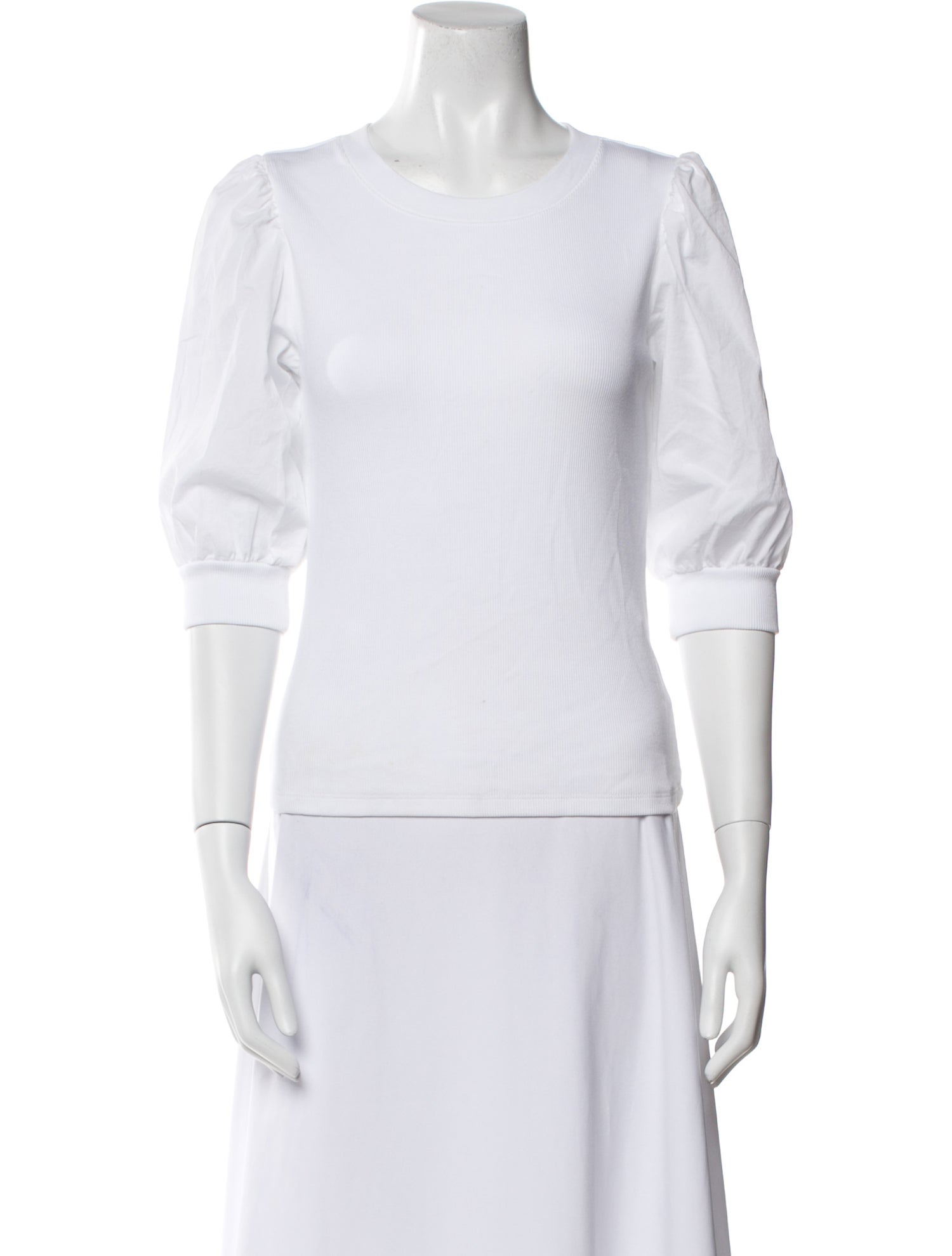 Veronica Beard Crew Neck Three-Quarter Sleeve Top