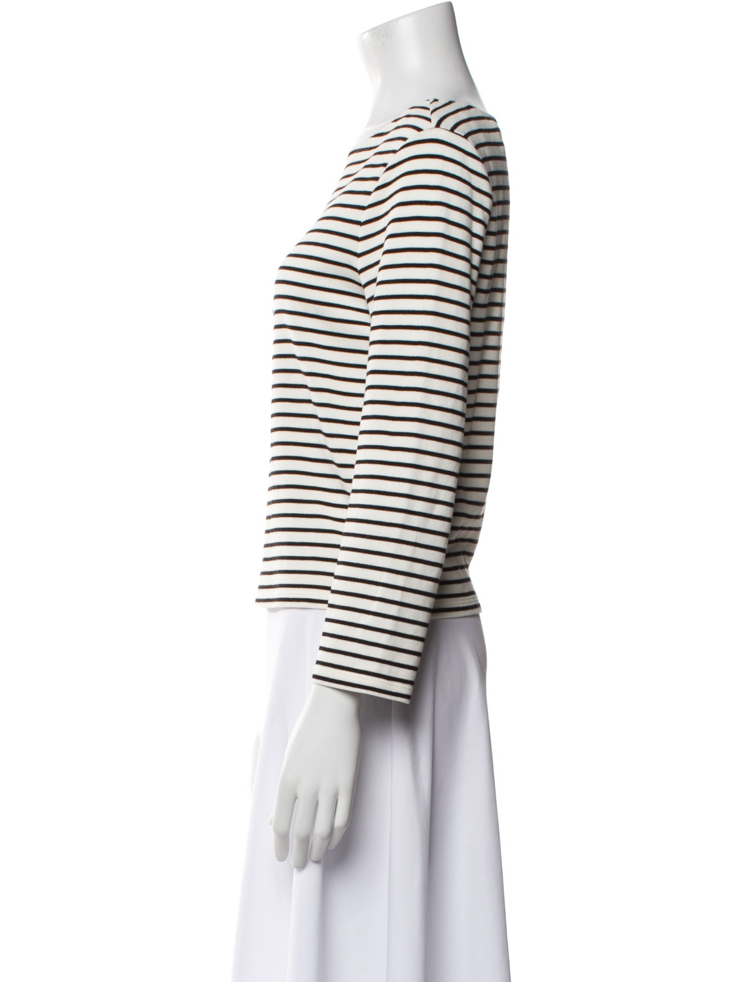 Veronica Beard Striped Bateau Neckline Top