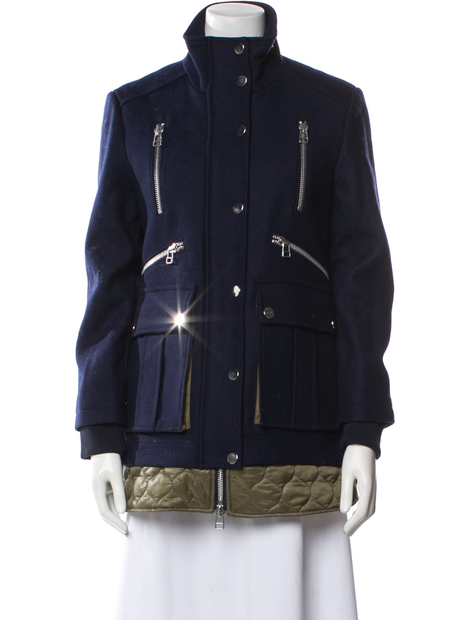 Veronica Beard Wool Plaid Print Coat